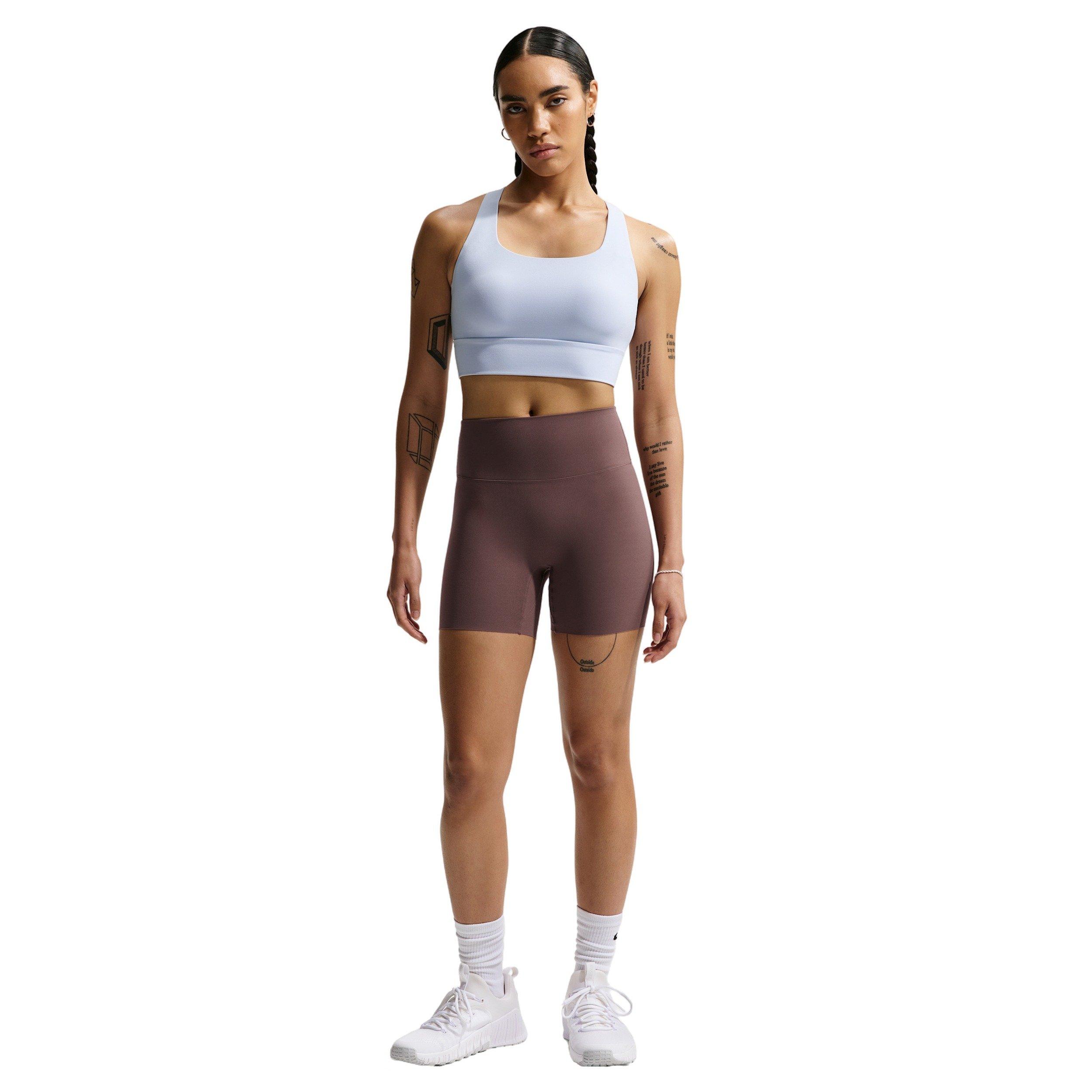 Nike Women's Zenvy Light-Support Padded Longline Sports Bra - LIGHT BLUE/GREY Thumbnail View 4