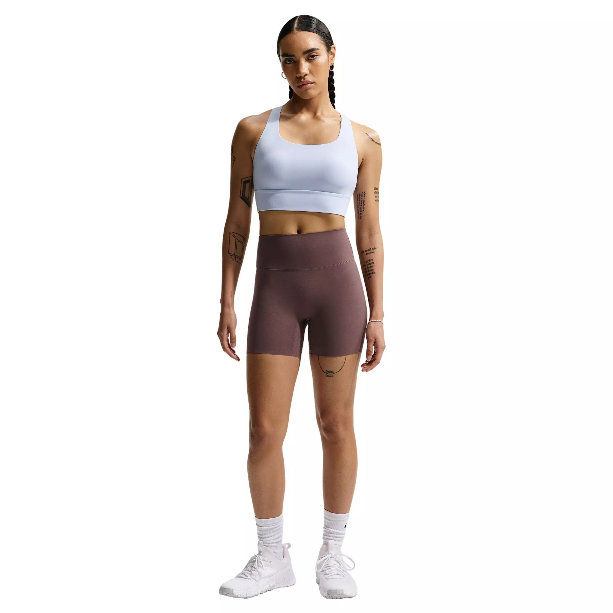 Nike Women's Zenvy Light-Support Padded Longline Sports Bra - LIGHT BLUE/GREY