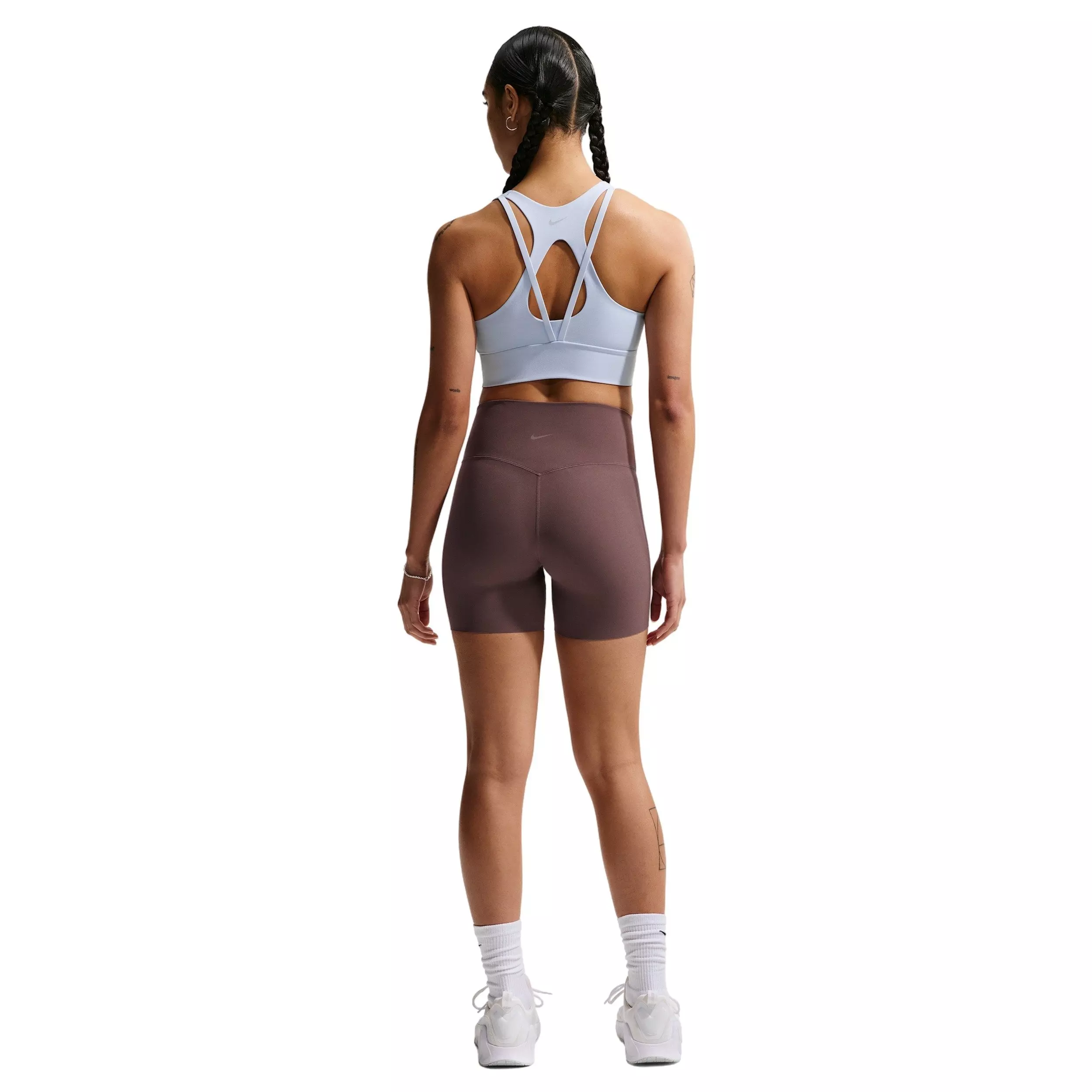 Nike Women's Zenvy Light-Support Padded Longline Sports Bra - LIGHT BLUE/GREY