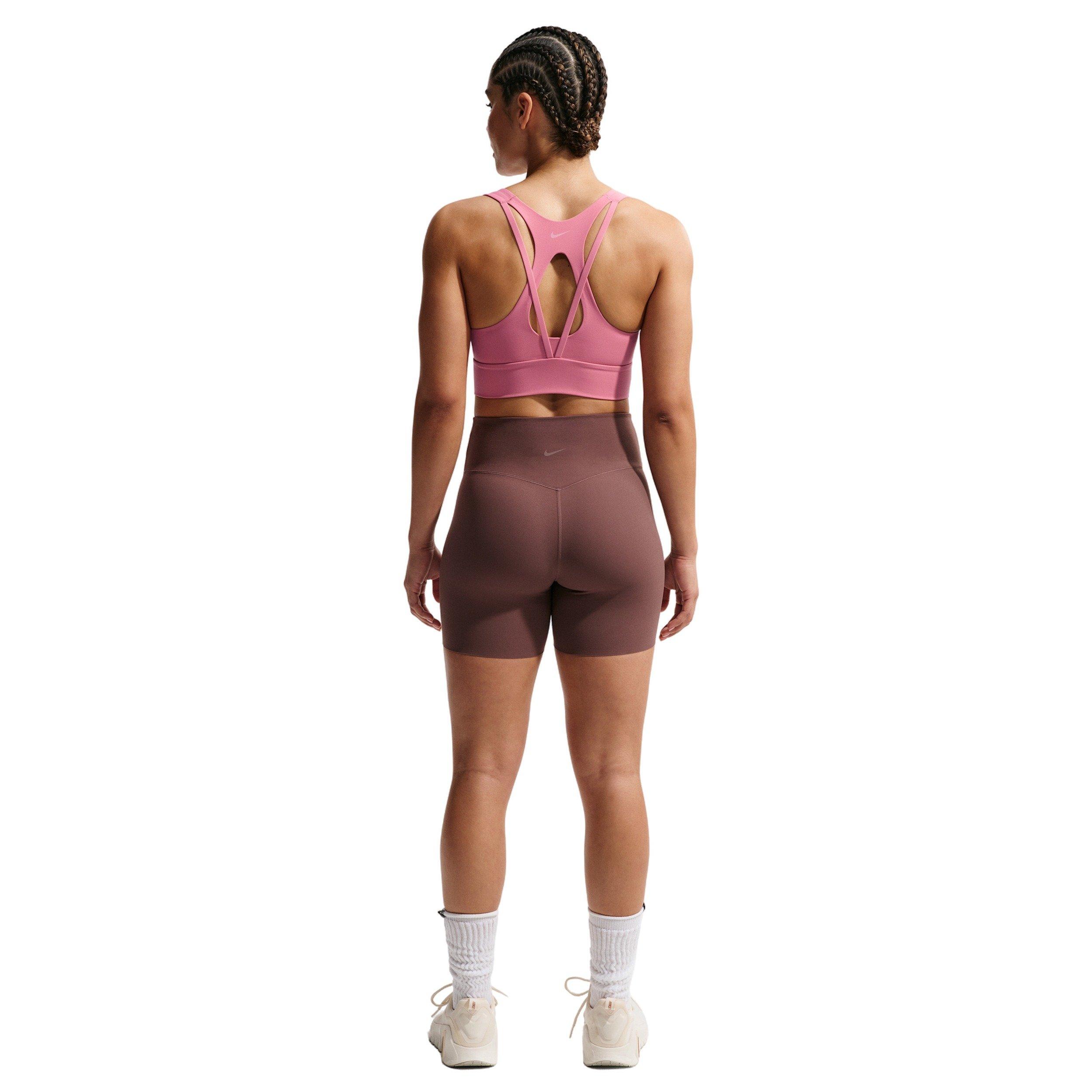 Nike Women's Zenvy Light-Support Padded Longline Sports Bra - PINK/WHITE Thumbnail View 5