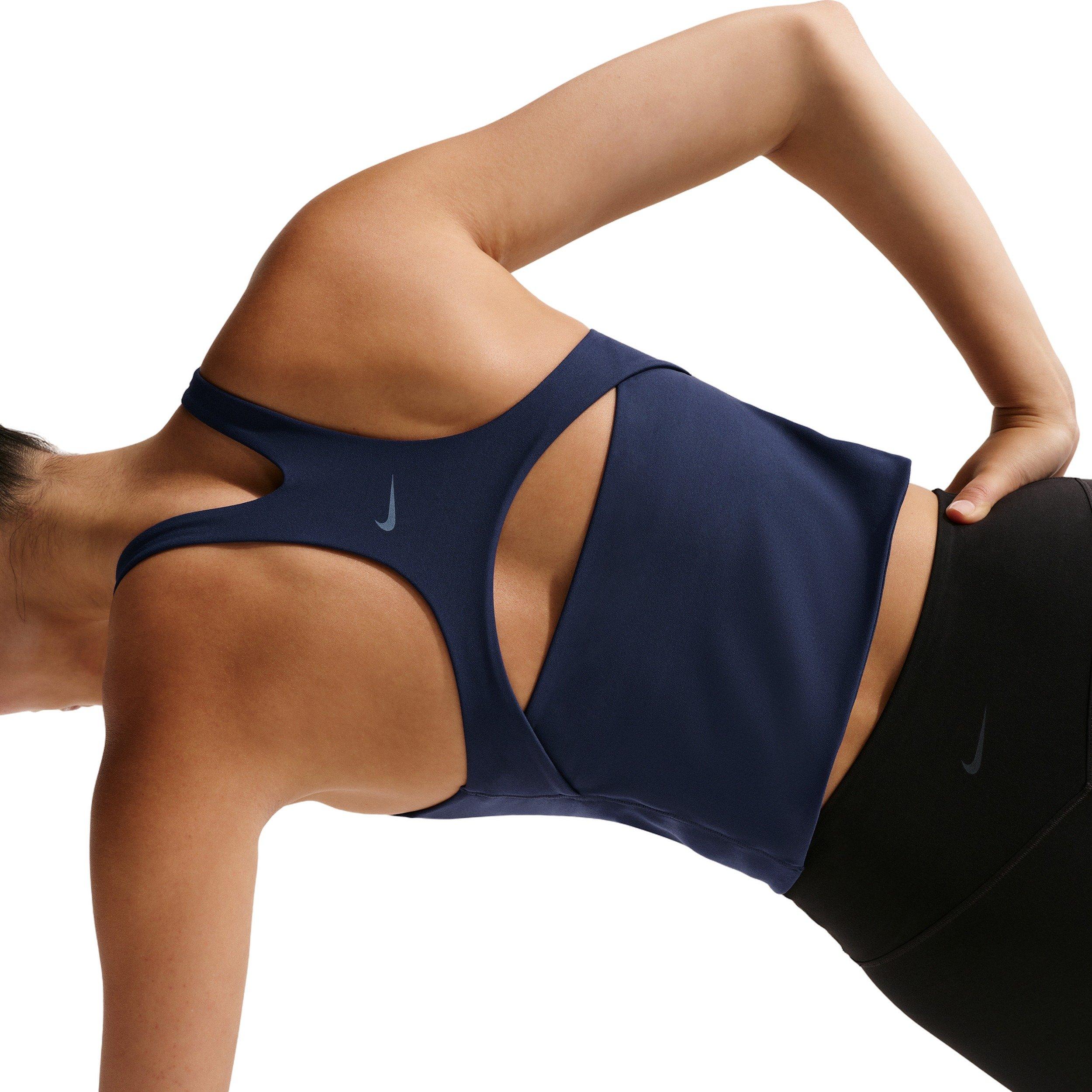 Nike Women's Zenvy Light-Support Sports Bra Tank - NAVY/WHITE Thumbnail View 3