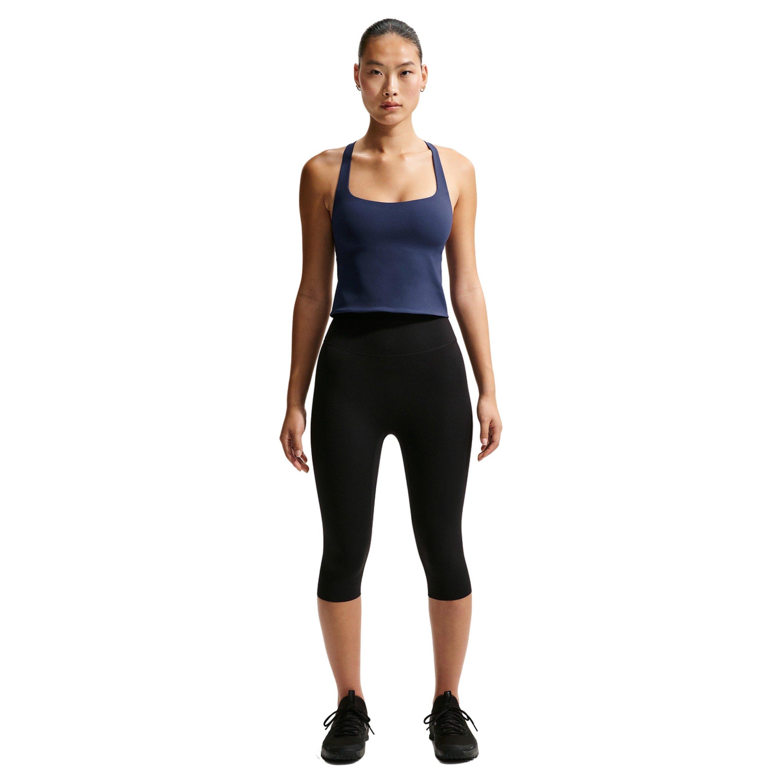 Nike Women's Zenvy Light-Support Sports Bra Tank - NAVY/WHITE Thumbnail View 4