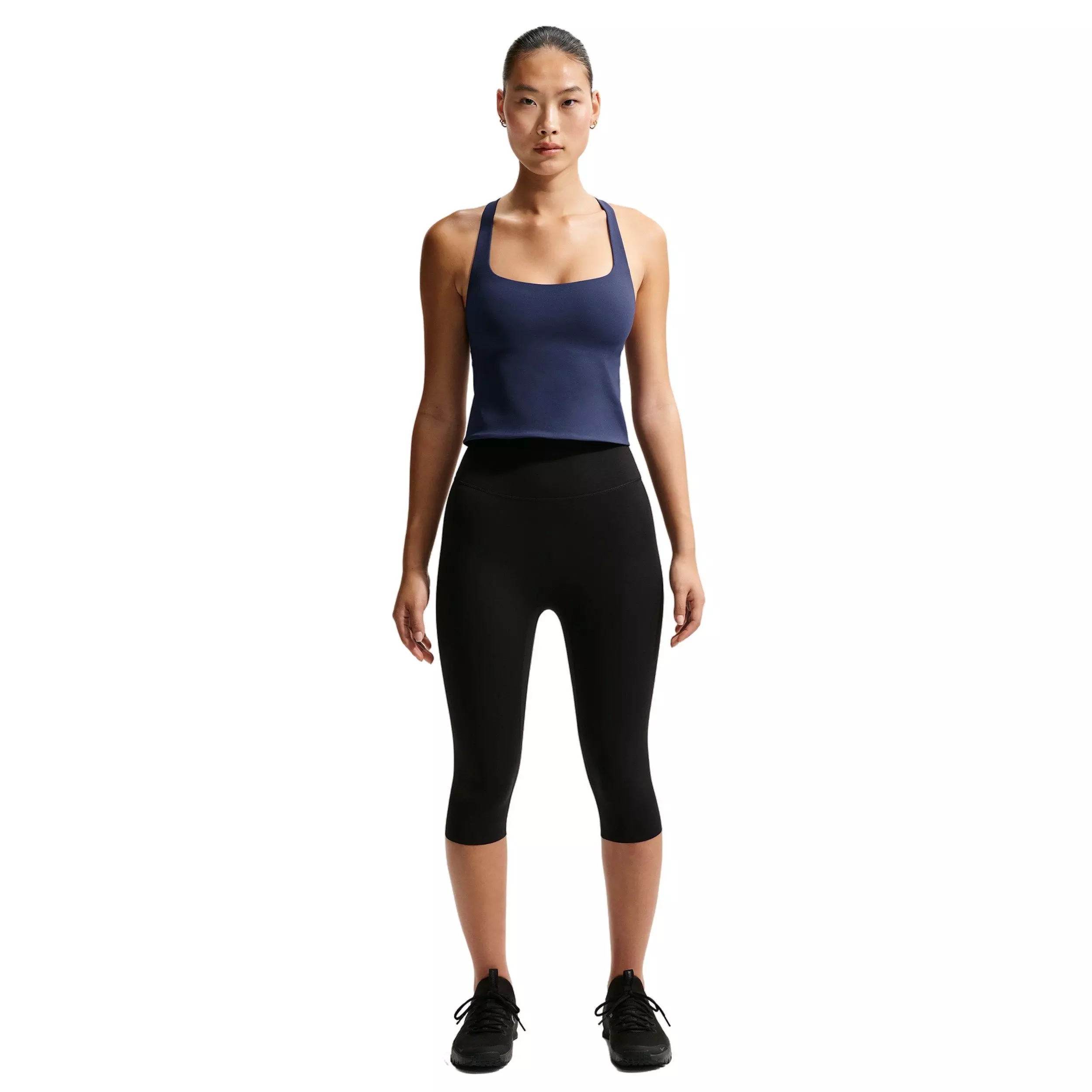Nike Women's Zenvy Light-Support Sports Bra Tank - NAVY/WHITE