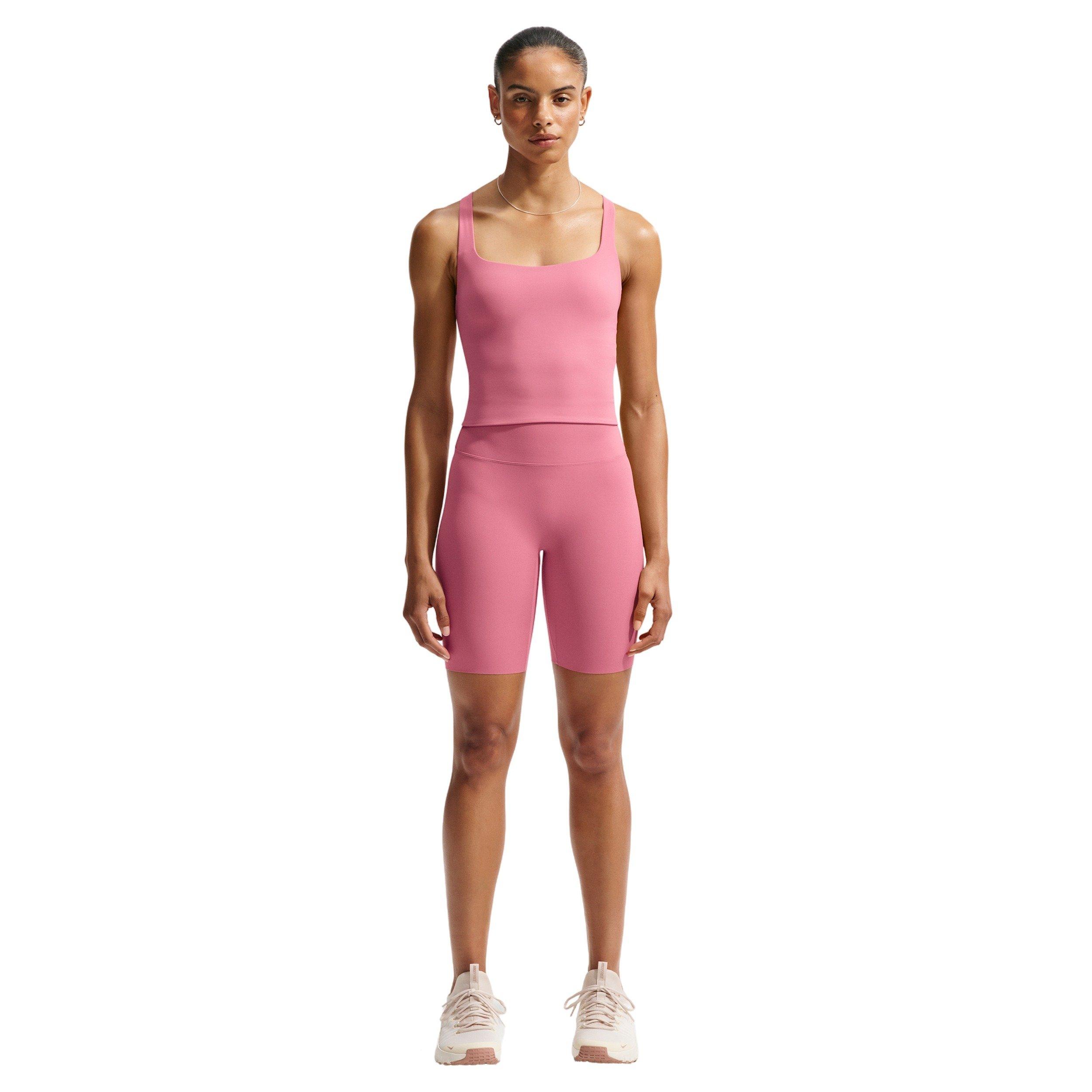 Nike Women's Zenvy Light-Support Sports Bra Tank - PINK/WHITE Thumbnail View 4
