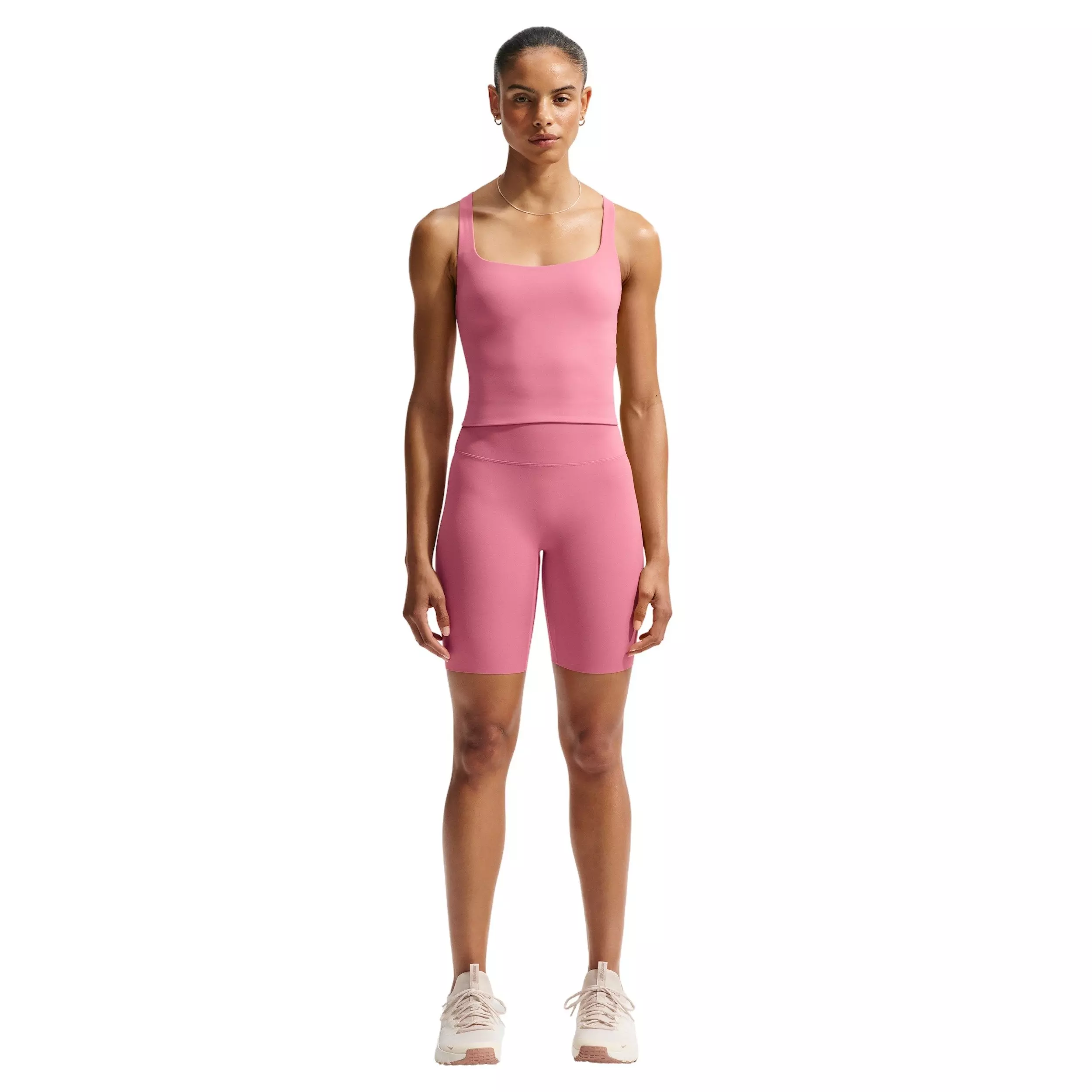 Nike Women's Zenvy Light-Support Sports Bra Tank - PINK/WHITE