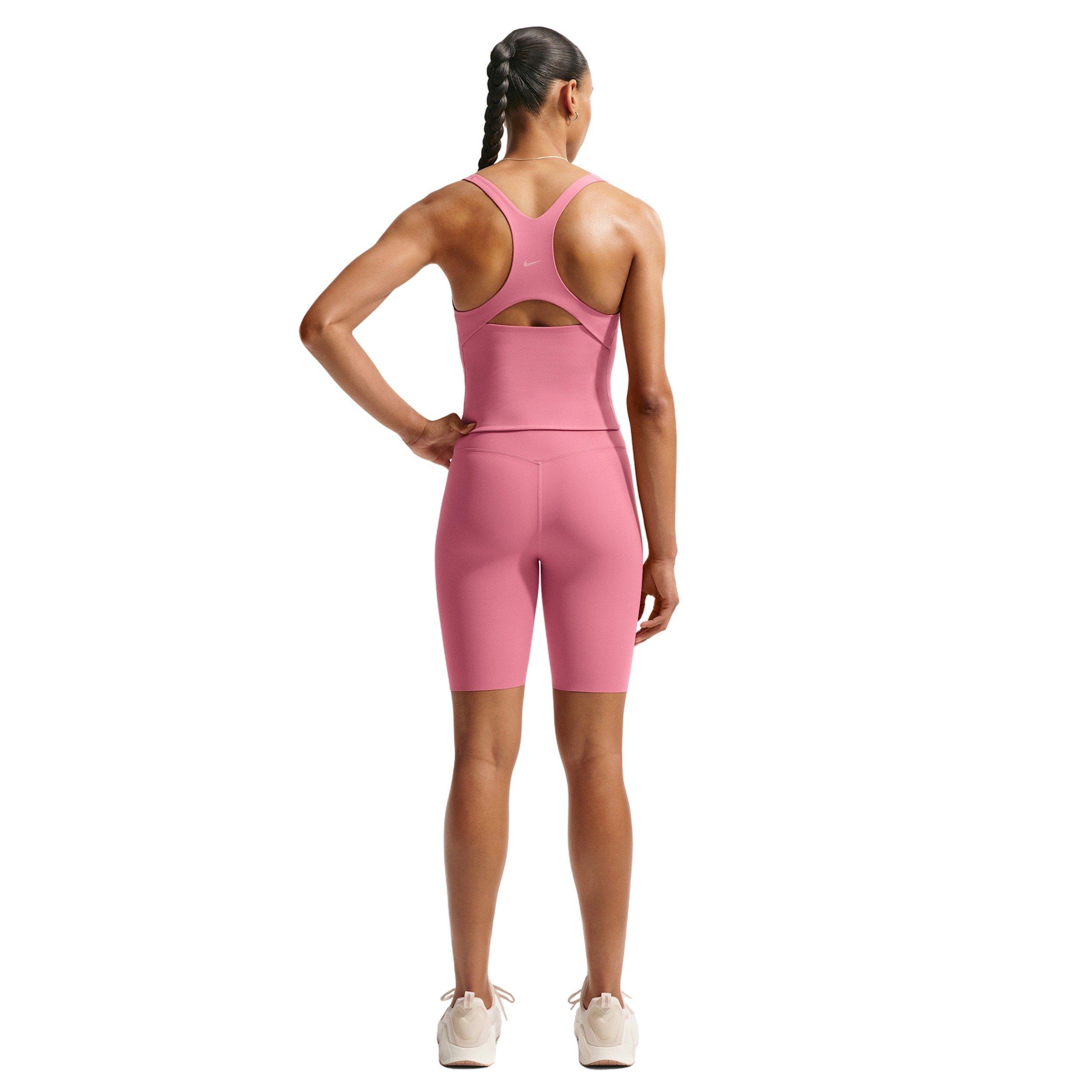 Nike Women's Zenvy Light-Support Sports Bra Tank - PINK/WHITE Thumbnail View 5