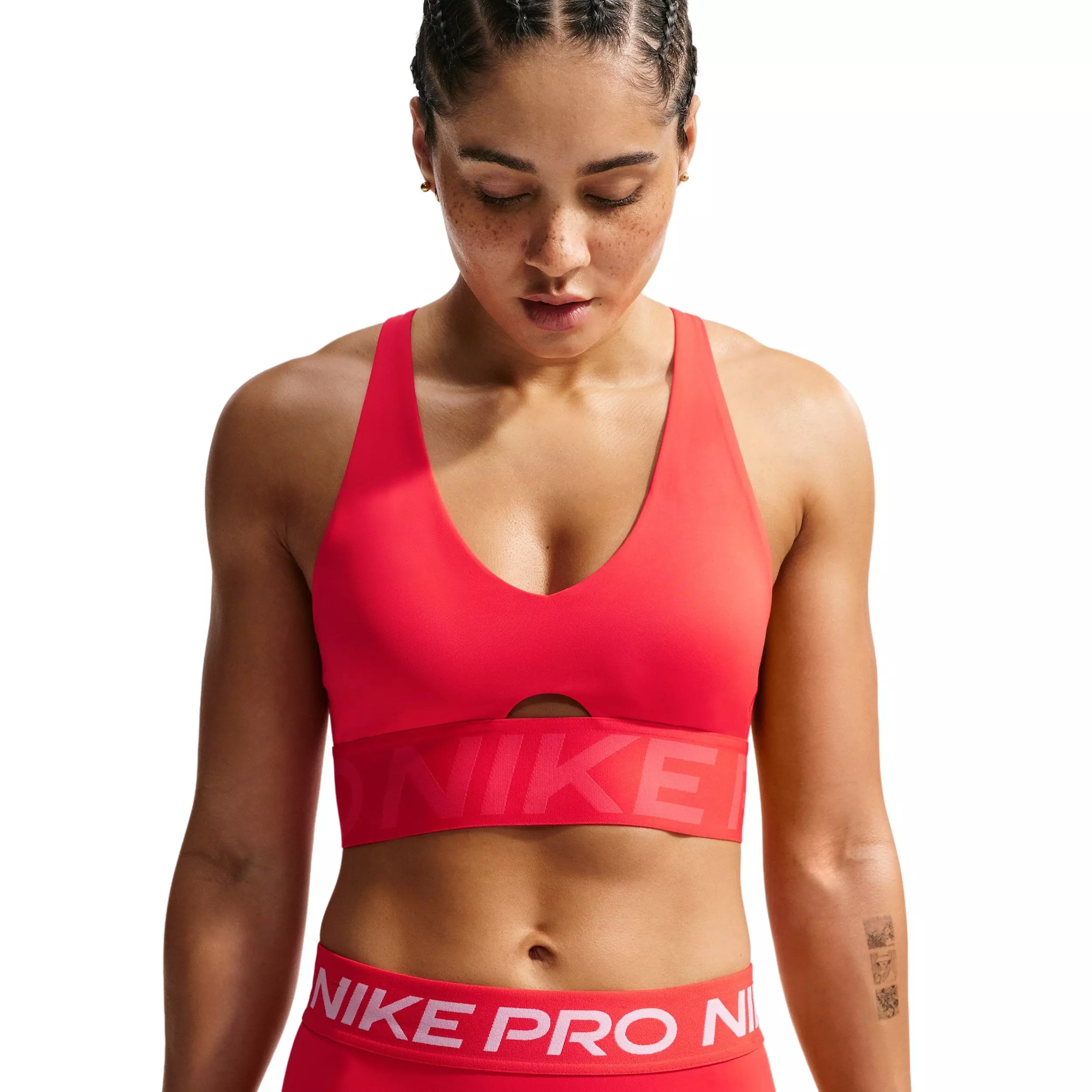Nike Women's Pro Sculpt Medium-Support Padded Sports Bra - Light Crimson - LIGHT CRIMSON