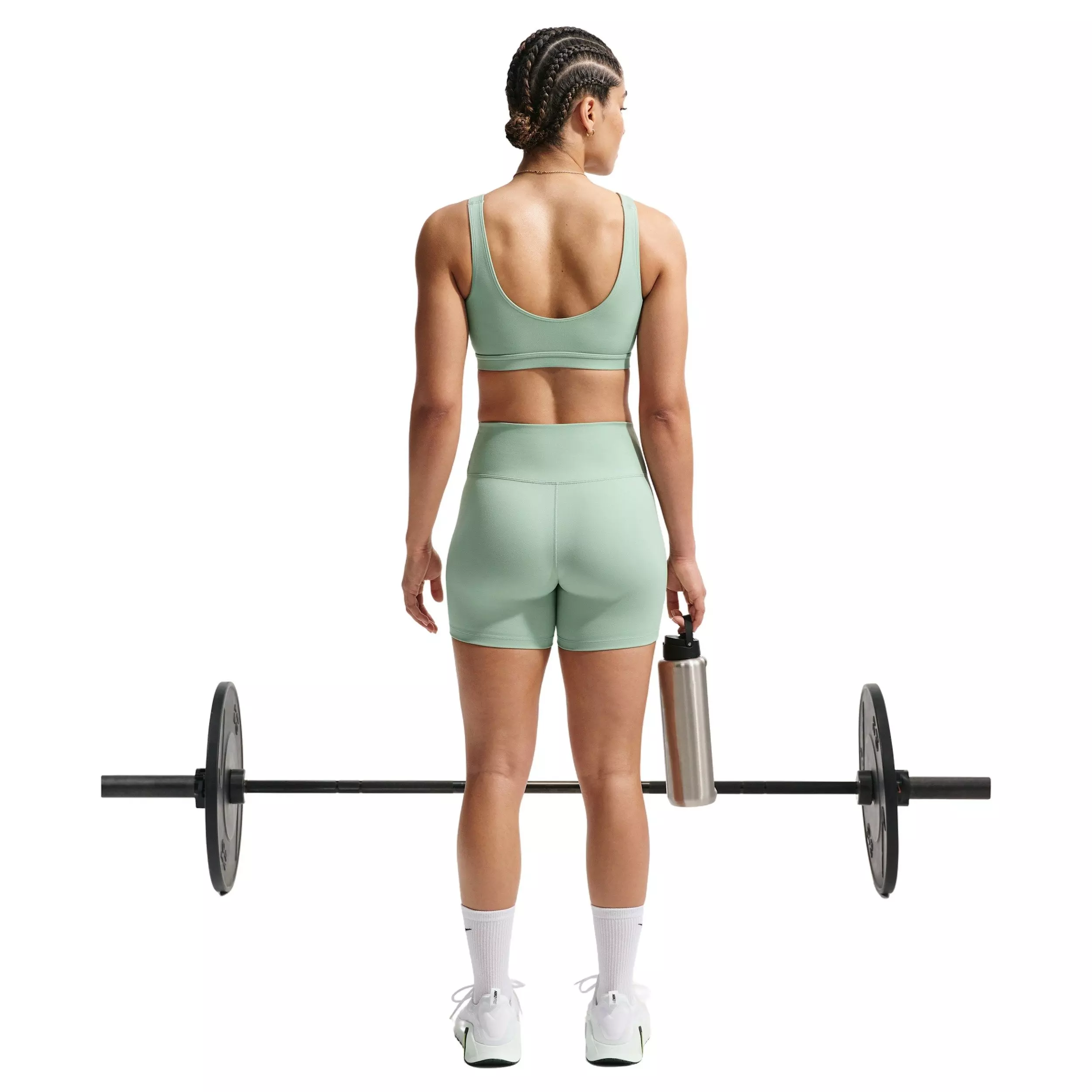 Nike Women's One Medium-Support Padded Sports Bra - LIGHT GREEN/WHITE