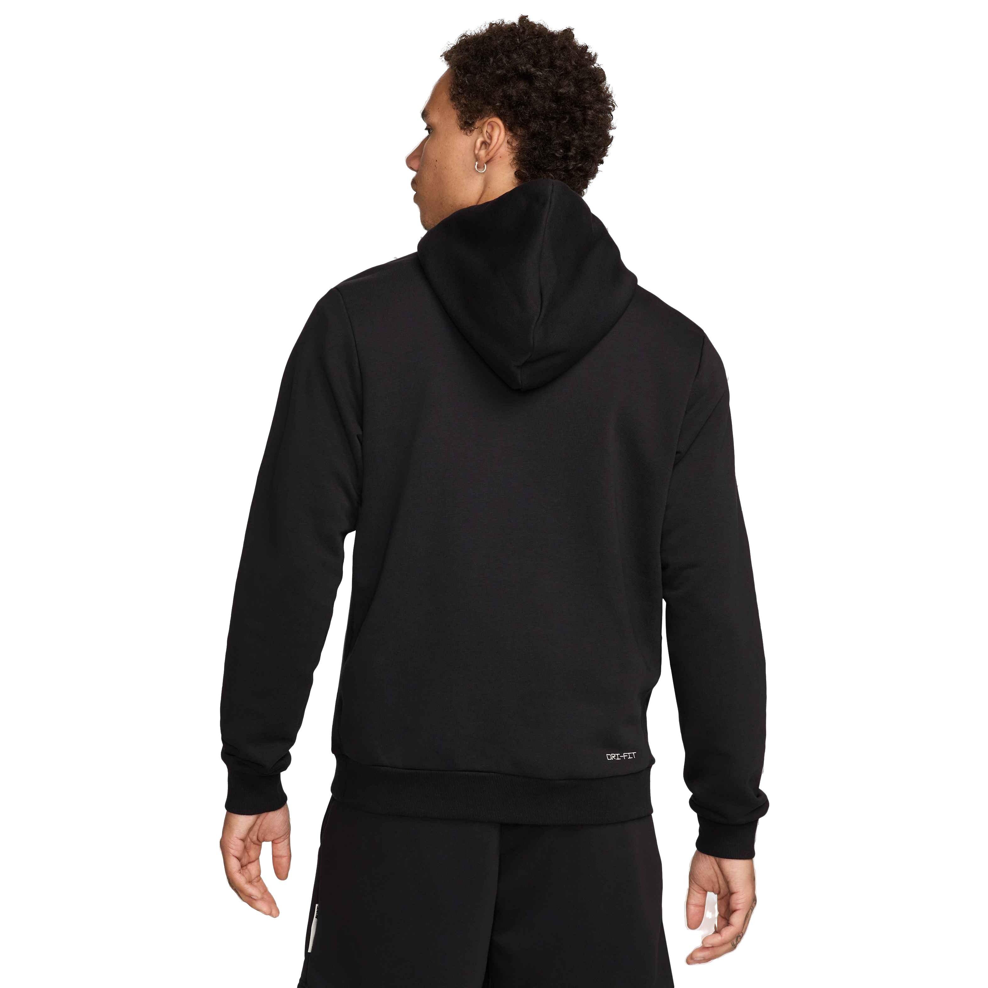 Nike Men's Standard Issue Dri-FIT Pullover Basketball Hoodie - BLACK Thumbnail View 2