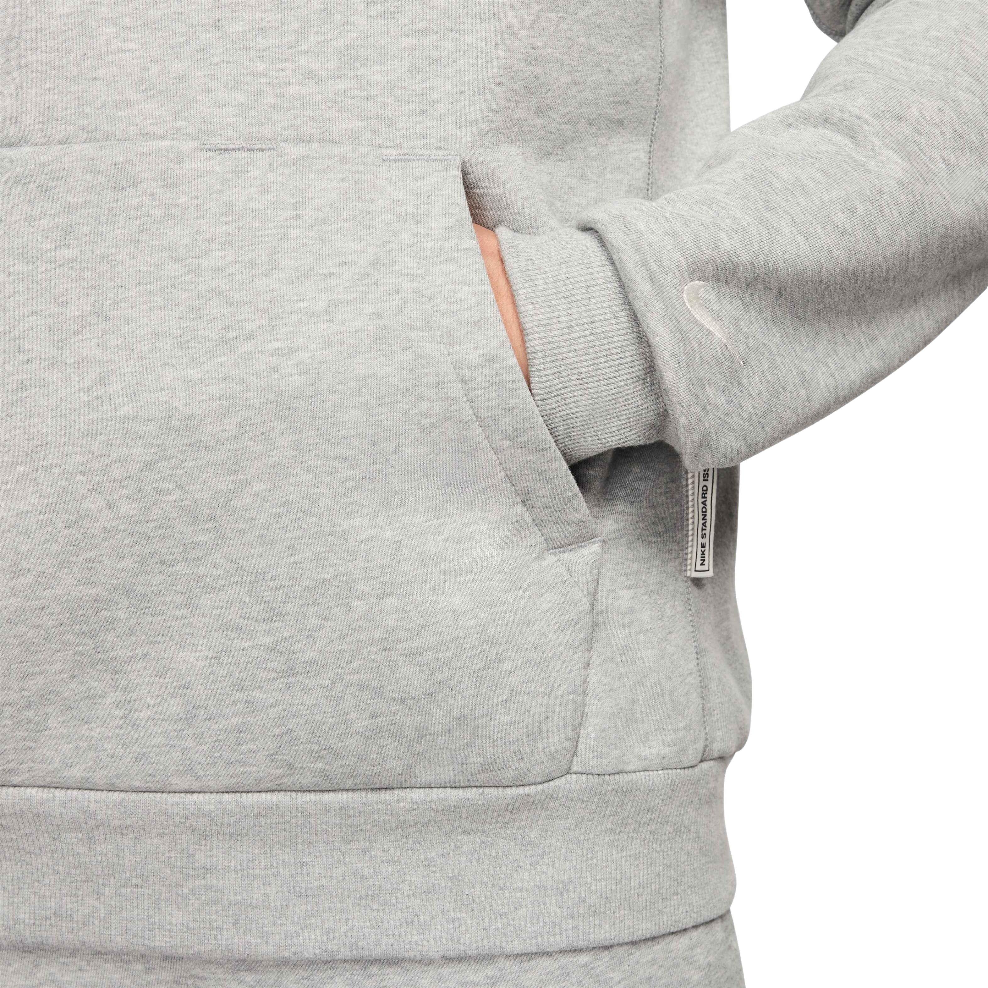 Nike Men's Standard Issue Dri-FIT Pullover Basketball Hoodie - DK GREY Thumbnail View 4