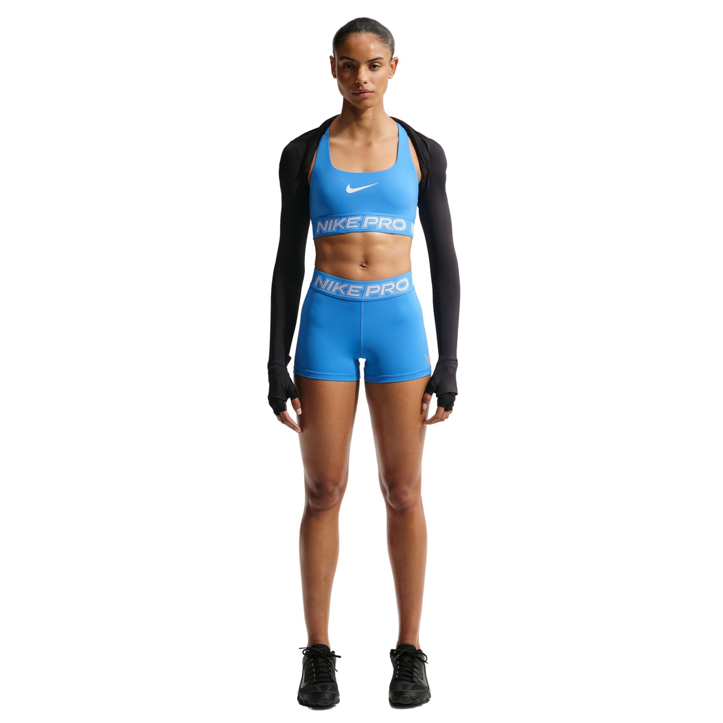 Nike Women's Pro Light-Support Non-Padded Sports Bra - Blue - BLUE Thumbnail View 4