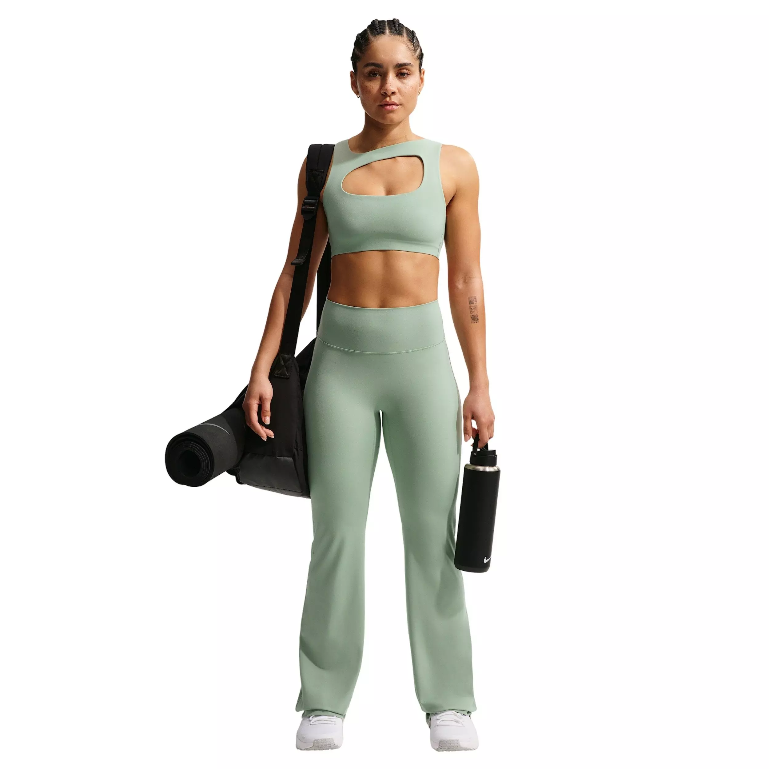 Nike Women's Zenvy Light-Support Lightly Lined Sports Bra - Light Green/White - LIGHT GREEN/WHITE