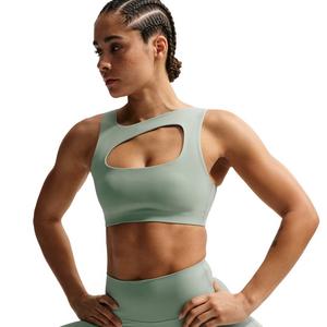 Nike Women's Zenvy Light-Support Lightly Lined Sports Bra - Light Green/White