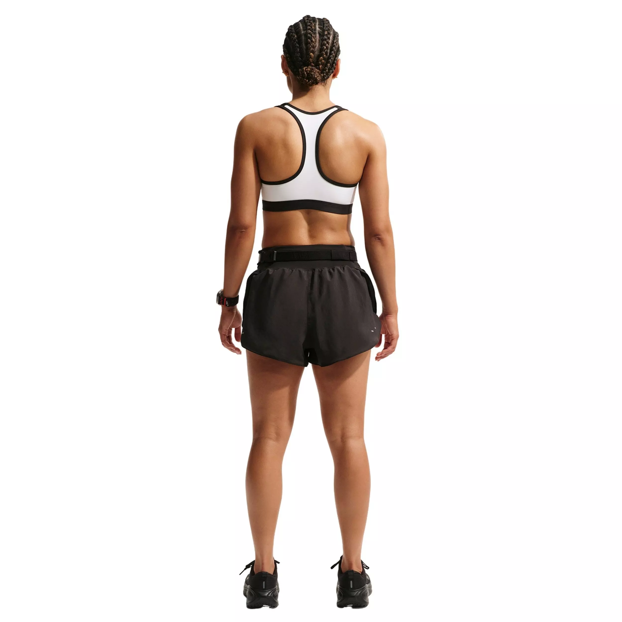 Nike Women's Swoosh Medium-Support Padded Sports Bra - WHITE/BLACK