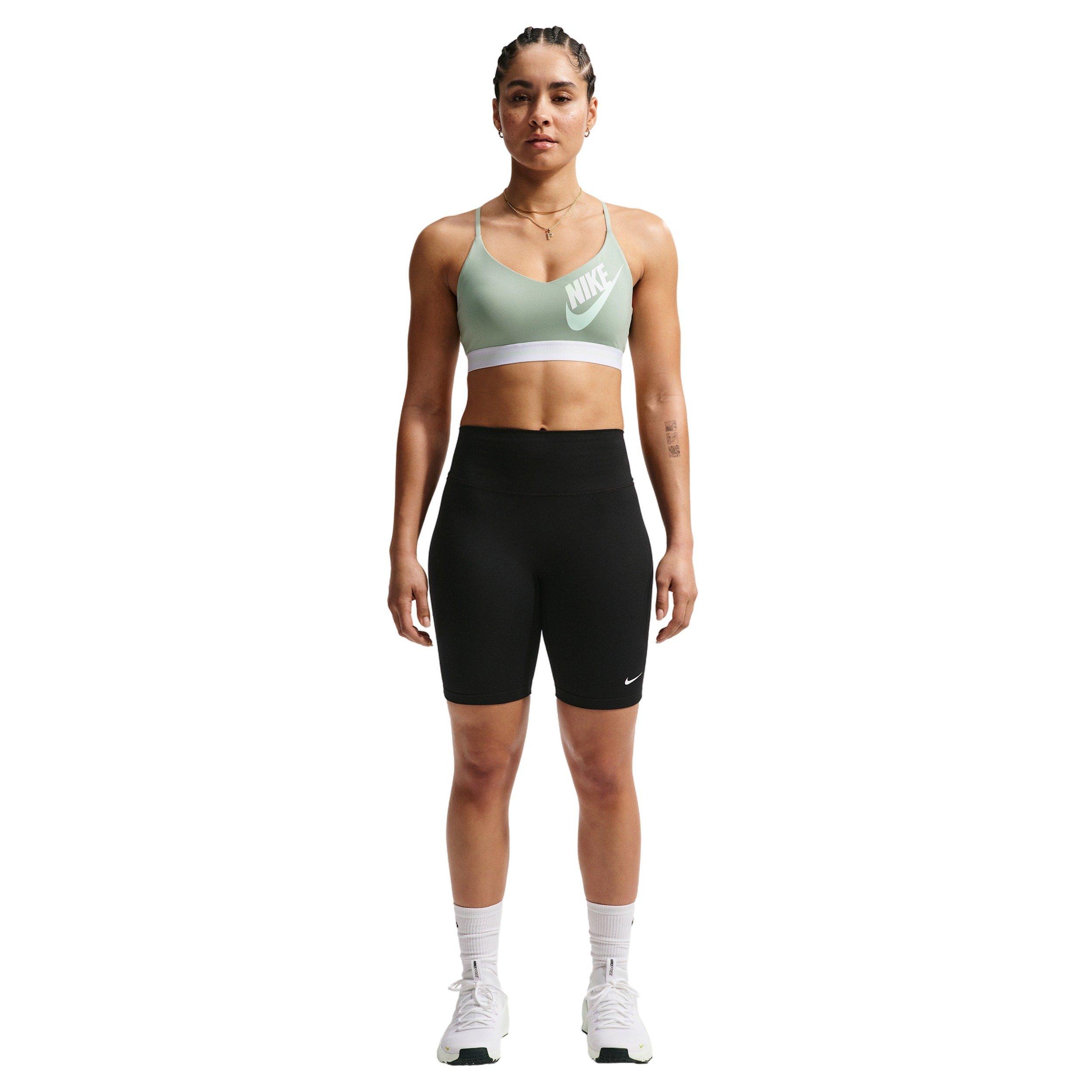 Nike Women's Indy Light-Support Sports Bra - LIGHT GREEN/WHITE Thumbnail View 4