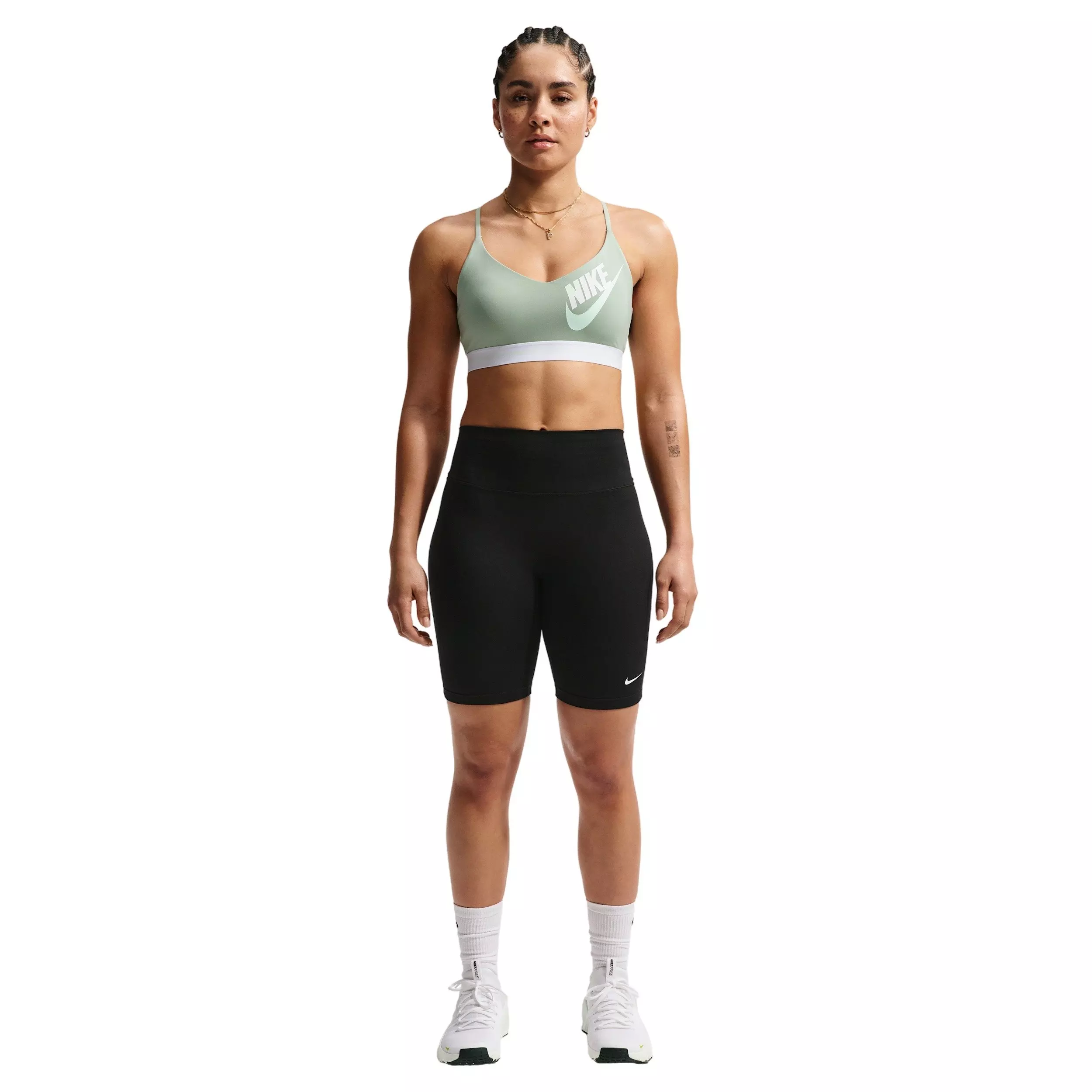 Nike Women's Indy Light-Support Sports Bra - LIGHT GREEN/WHITE