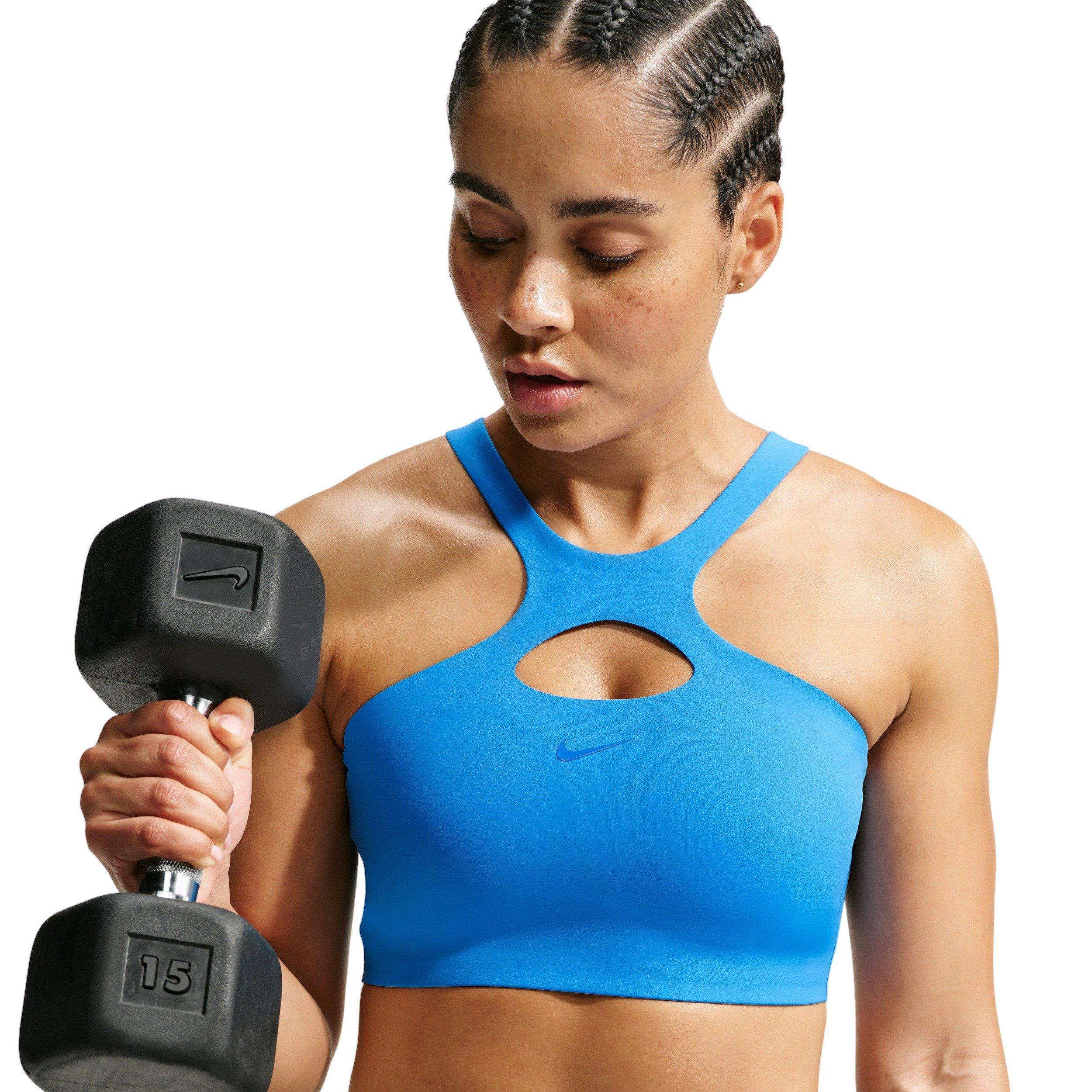 Nike Women's Universa Medium-Support Padded Sports Bra - LT BLUE Thumbnail View 3