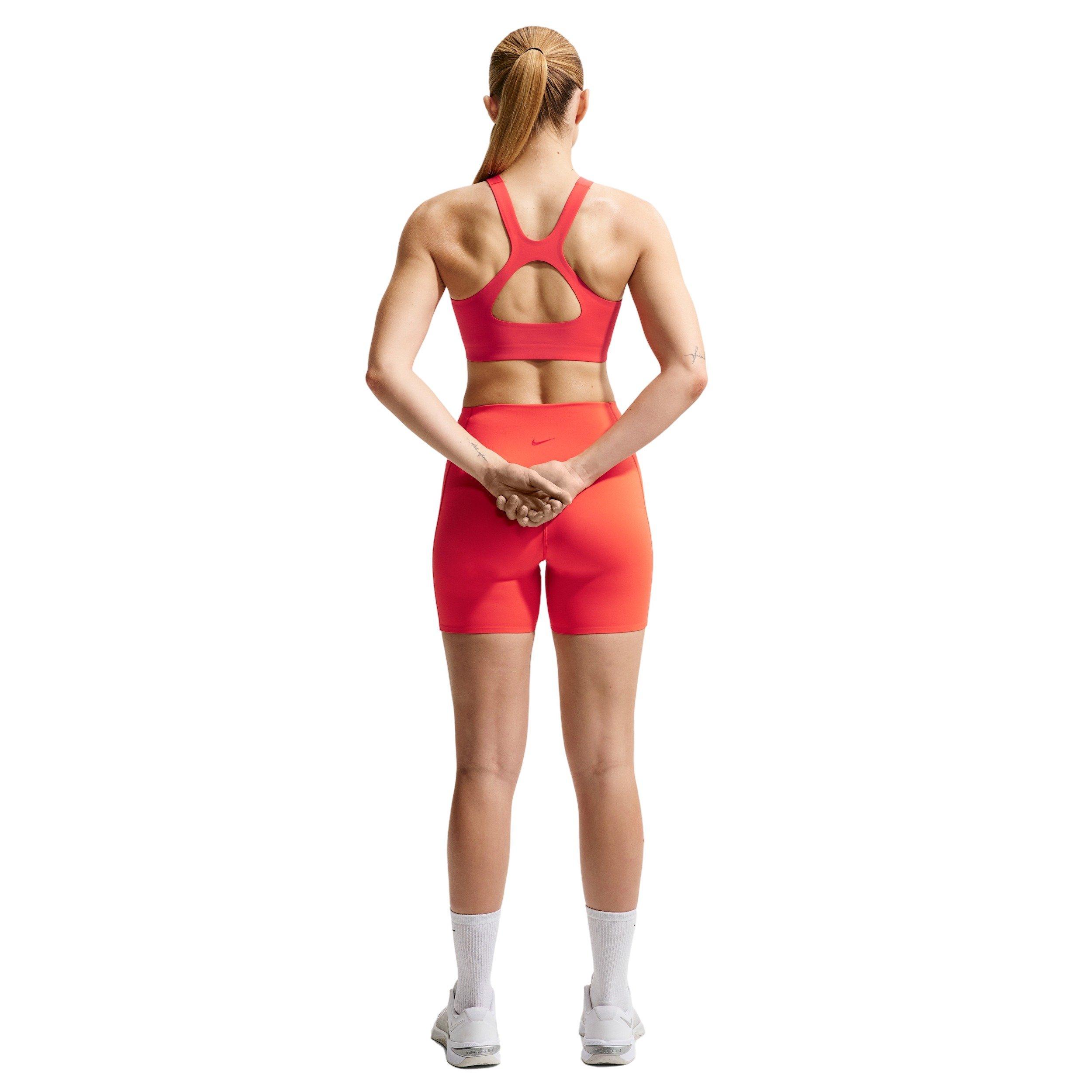 Nike Women's Universa Medium-Support Padded Sports Bra - RED Thumbnail View 5