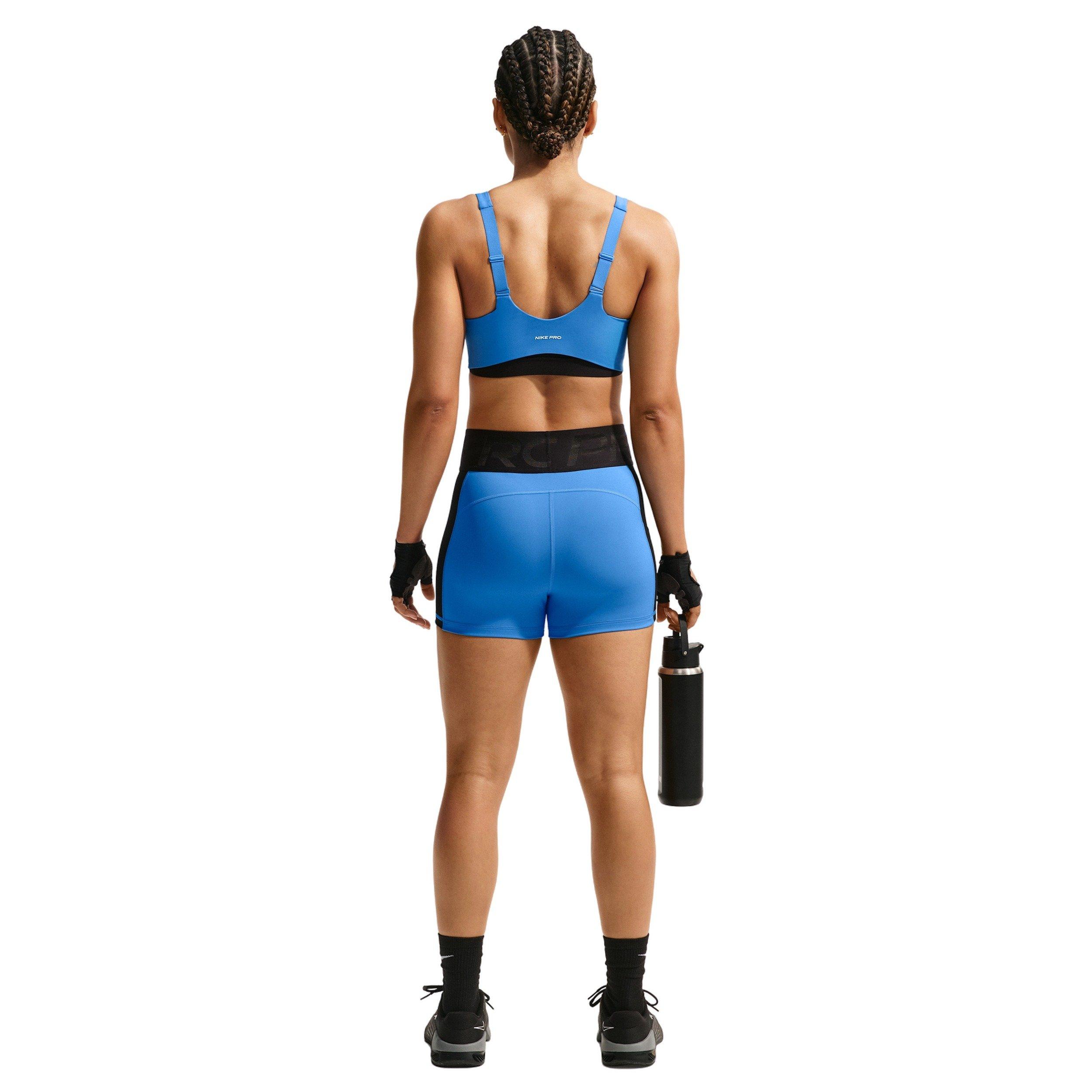 Nike Women's Pro Sculpt Medium-Support Sports Bra - Blue/Black - BLUE/BLACK Thumbnail View 5