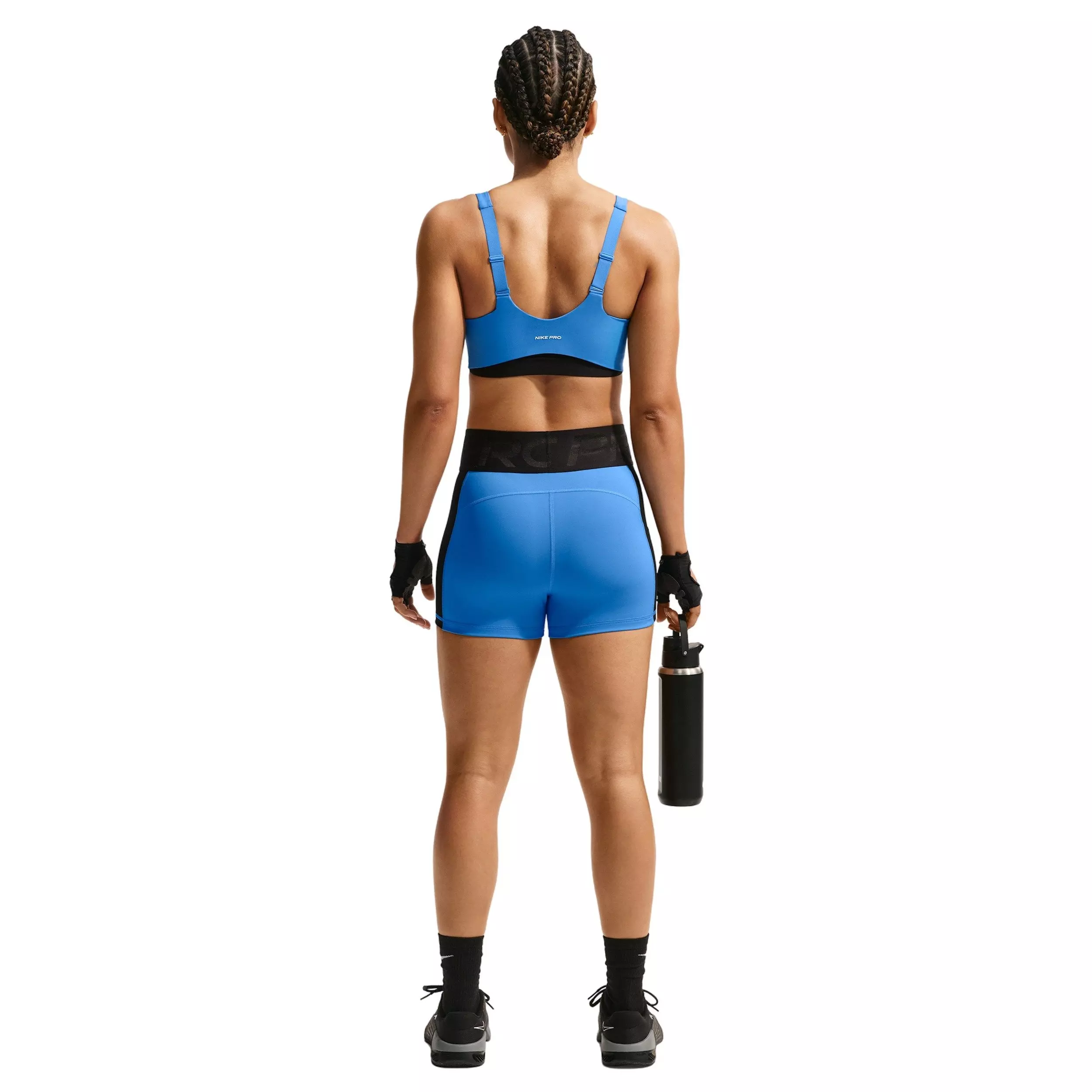 Nike Women's Pro Sculpt Medium-Support Sports Bra - Blue/Black - BLUE/BLACK