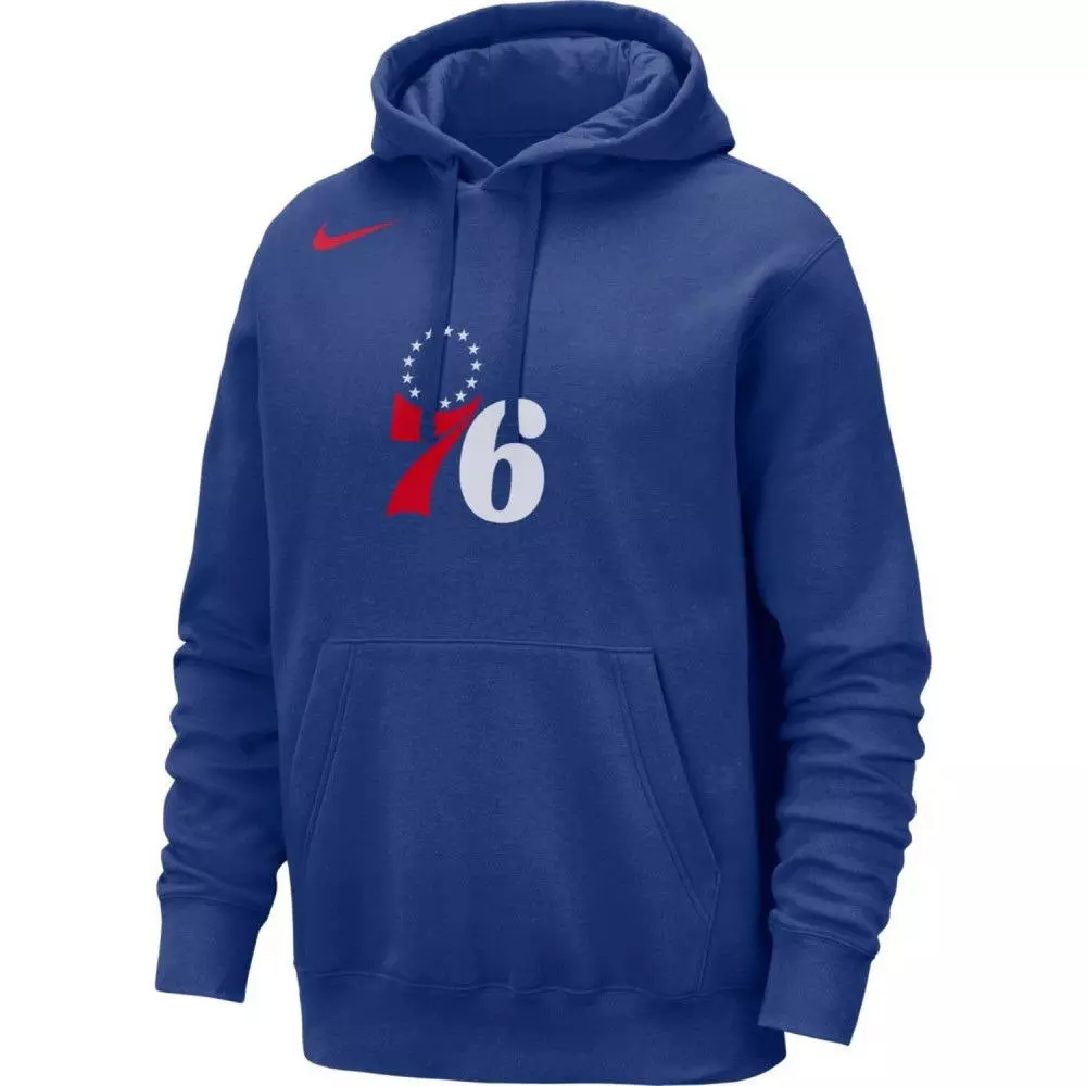 Nike Men's Philadelphia 76ers Club NBA Pullover Hoodie - Blue - BLUE
