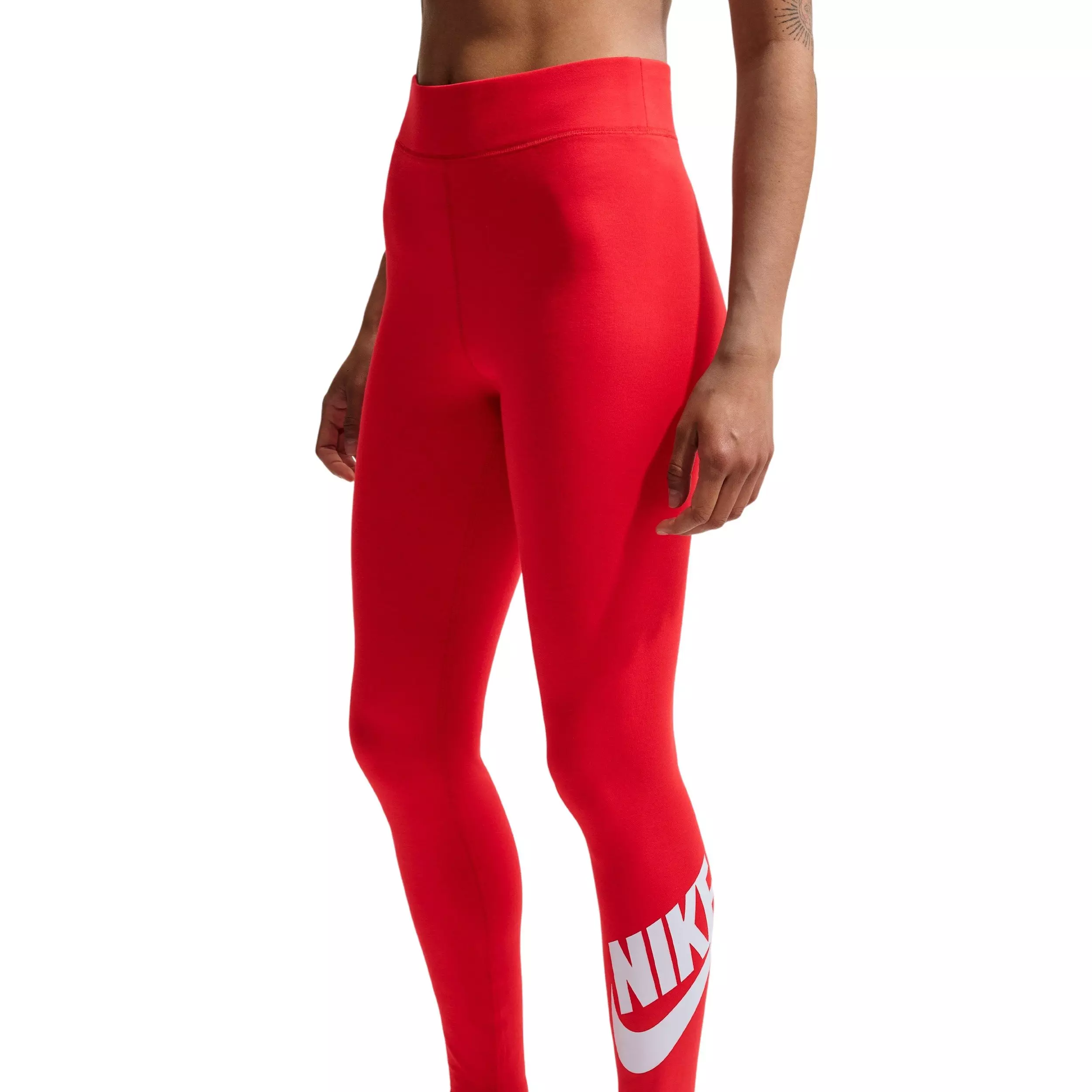 Nike Women's Sportswear Classics High-Waisted Graphic Leggings - Red/White - RED/WHITE