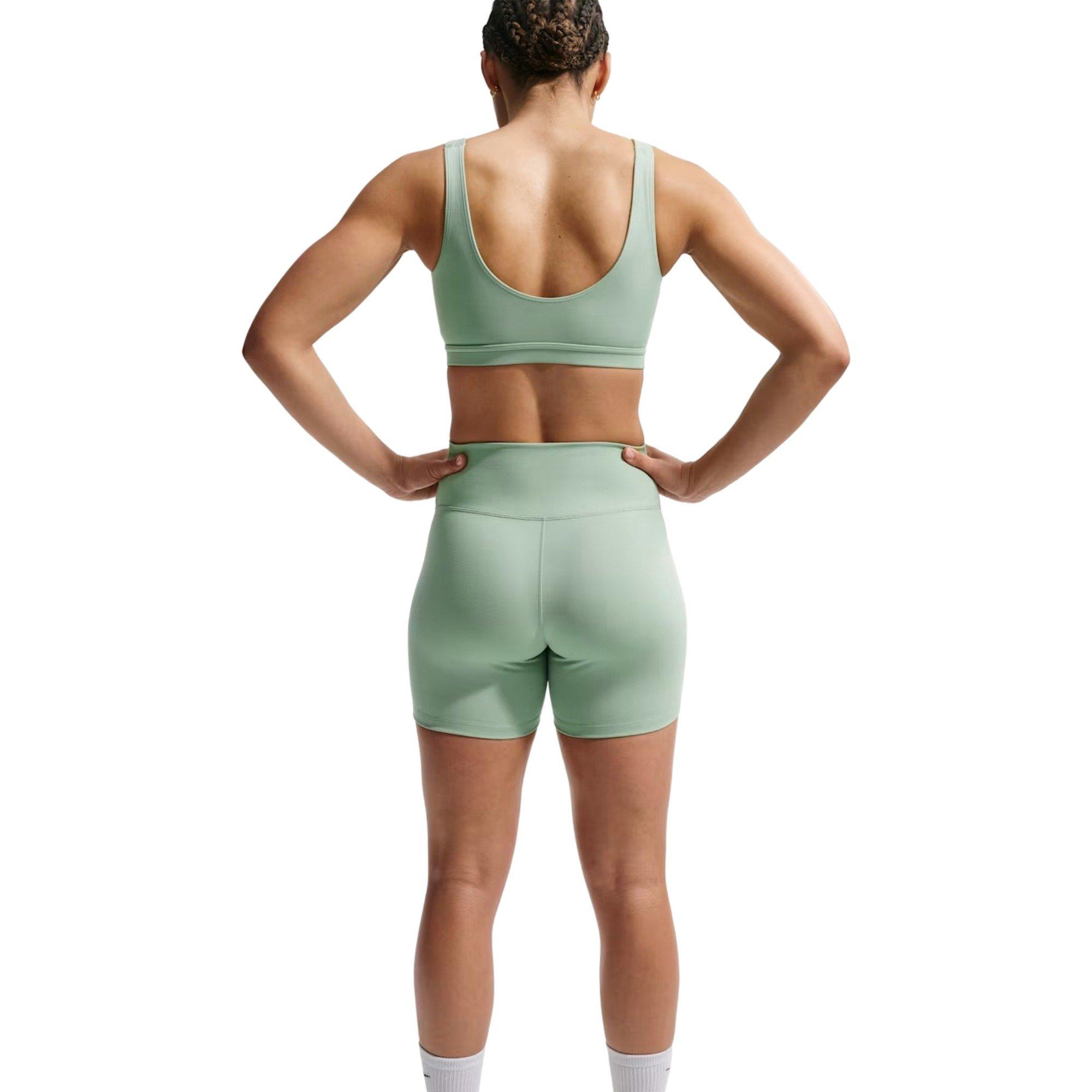 Nike Women's One High-Waisted 5" Biker Shorts - GREEN/WHITE Thumbnail View 2