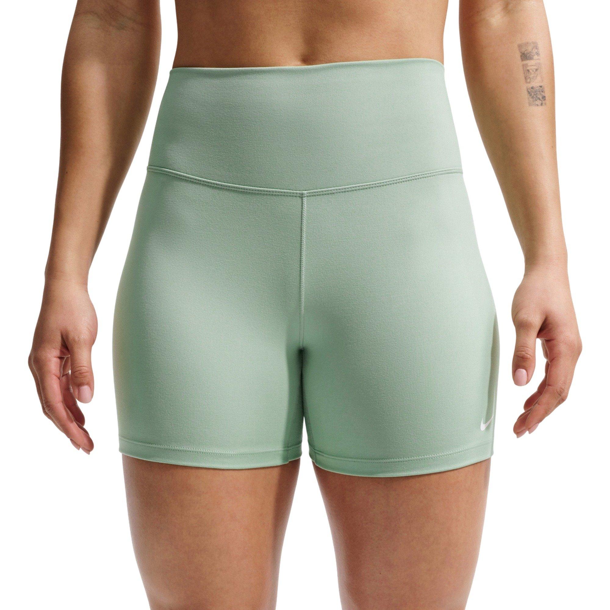 Nike Women's One High-Waisted 5" Biker Shorts - GREEN/WHITE Thumbnail View 3