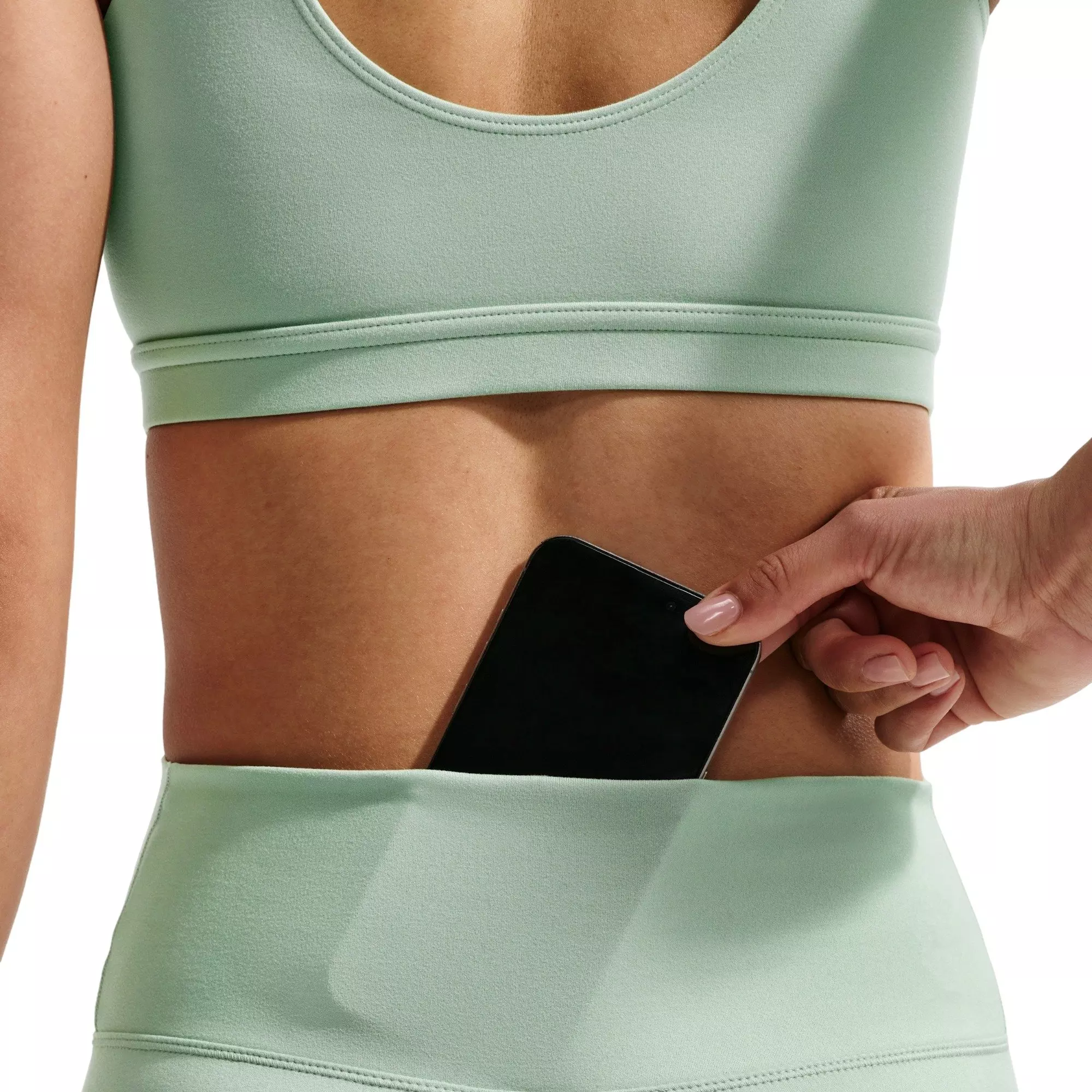 Nike Women's One High-Waisted 5" Biker Shorts - GREEN/WHITE
