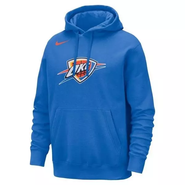 Nike Men's Oklahoma City Thunder Club NBA Pullover Hoodie - Blue - BLUE