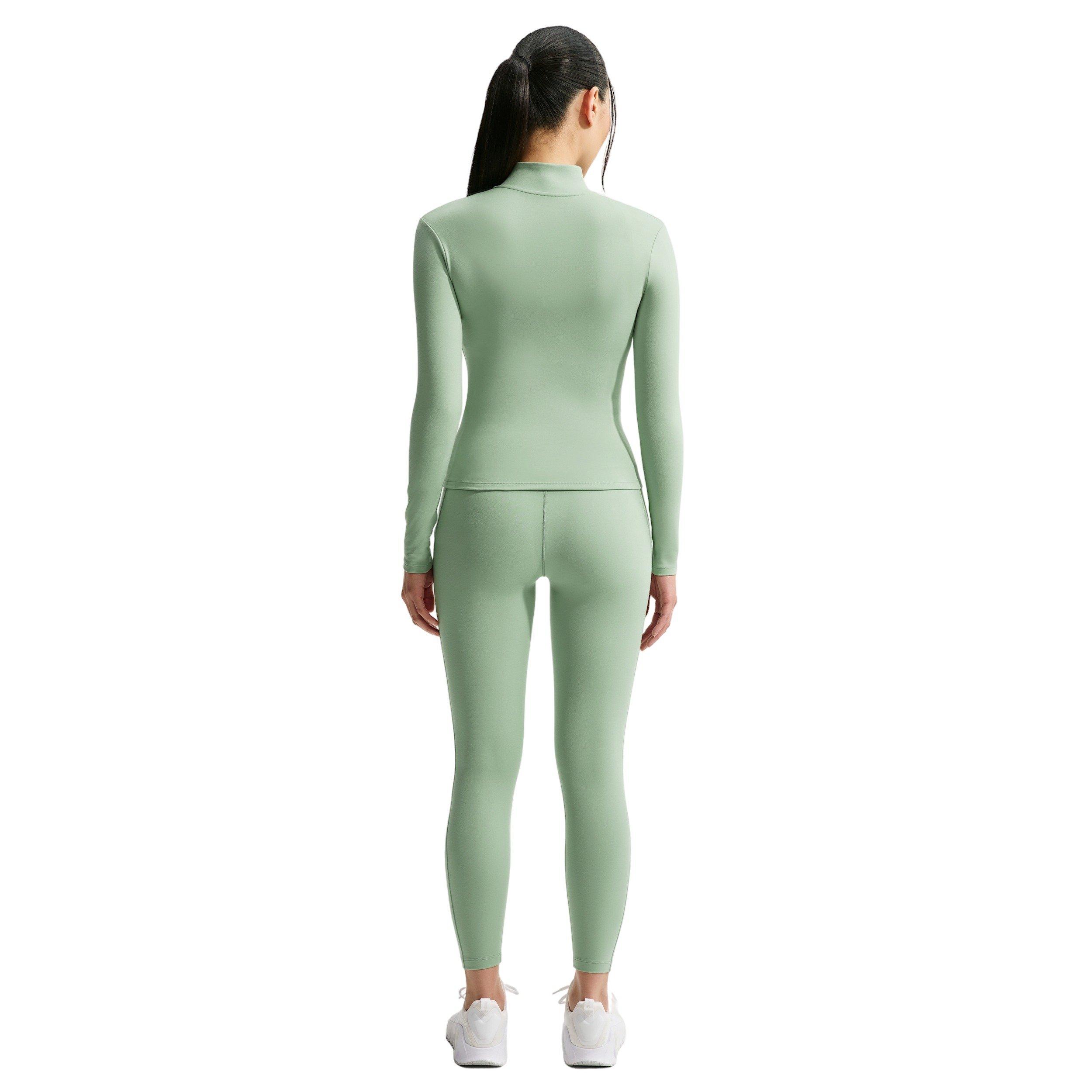 Nike Women's One High-Waisted 7/8 Leggings with Pockets - Green/White - GREEN/WHITE Thumbnail View 6