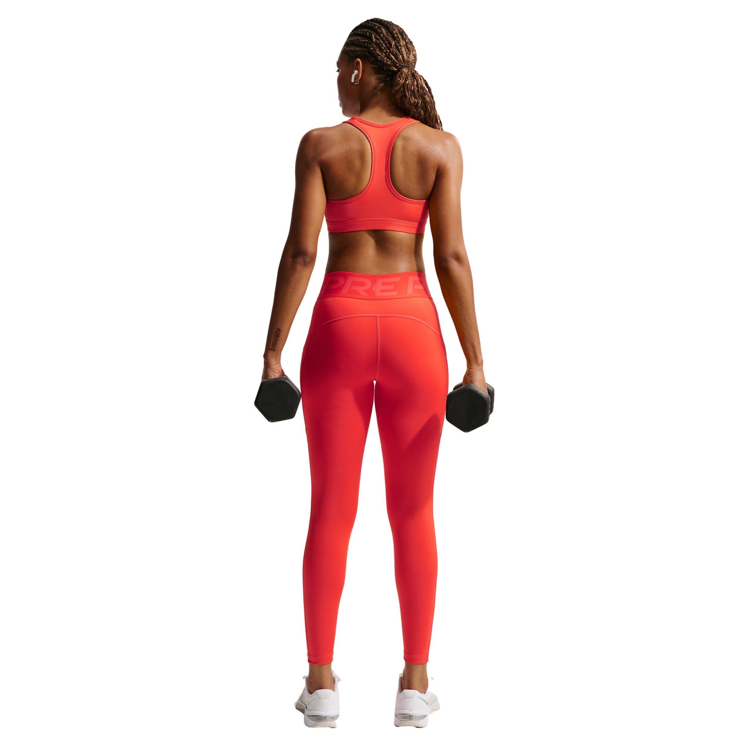 Nike Women's Pro Sculpt High-Waisted 7/8 Leggings with Pockets - Lt Crimson/White - LT CRIMSON/WHITE Thumbnail View 2