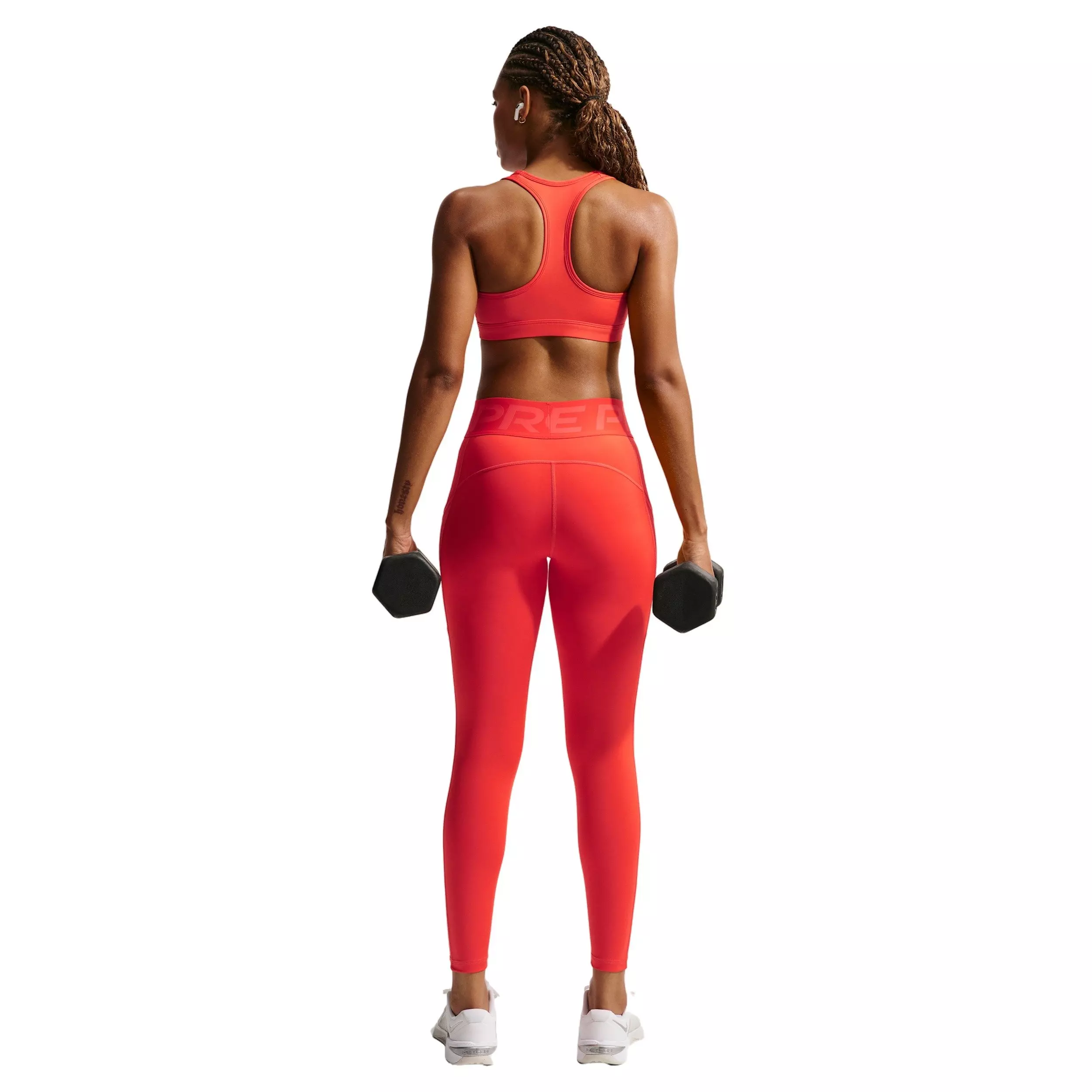 Nike Women's Pro Sculpt High-Waisted 7/8 Leggings with Pockets - Lt Crimson/White - LT CRIMSON/WHITE