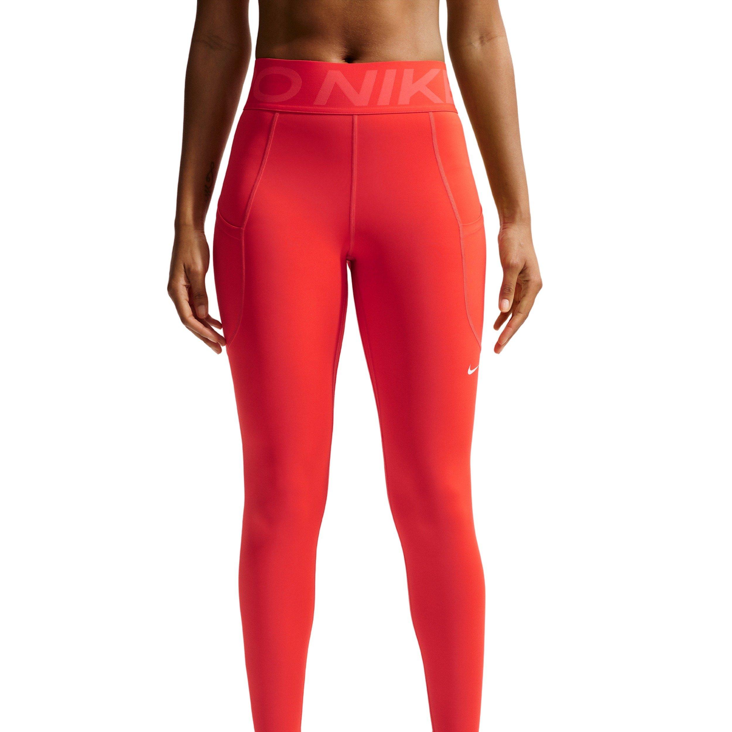 Nike Women's Pro Sculpt High-Waisted 7/8 Leggings with Pockets - Lt Crimson/White - LT CRIMSON/WHITE Thumbnail View 3