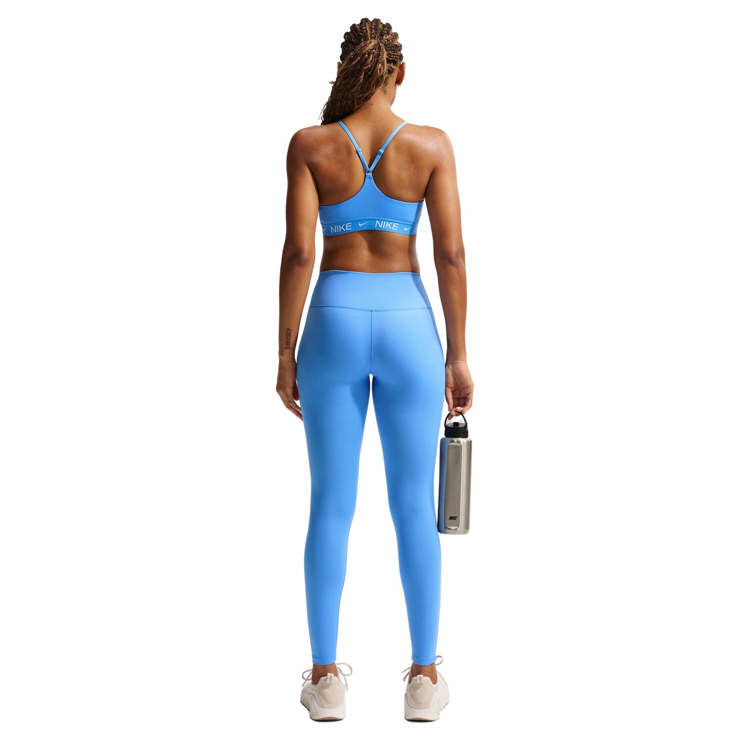 Nike Women's One Seamless Front High-Waisted Full-Length Leggings - Blue/White - BLUE/WHITE Thumbnail View 2
