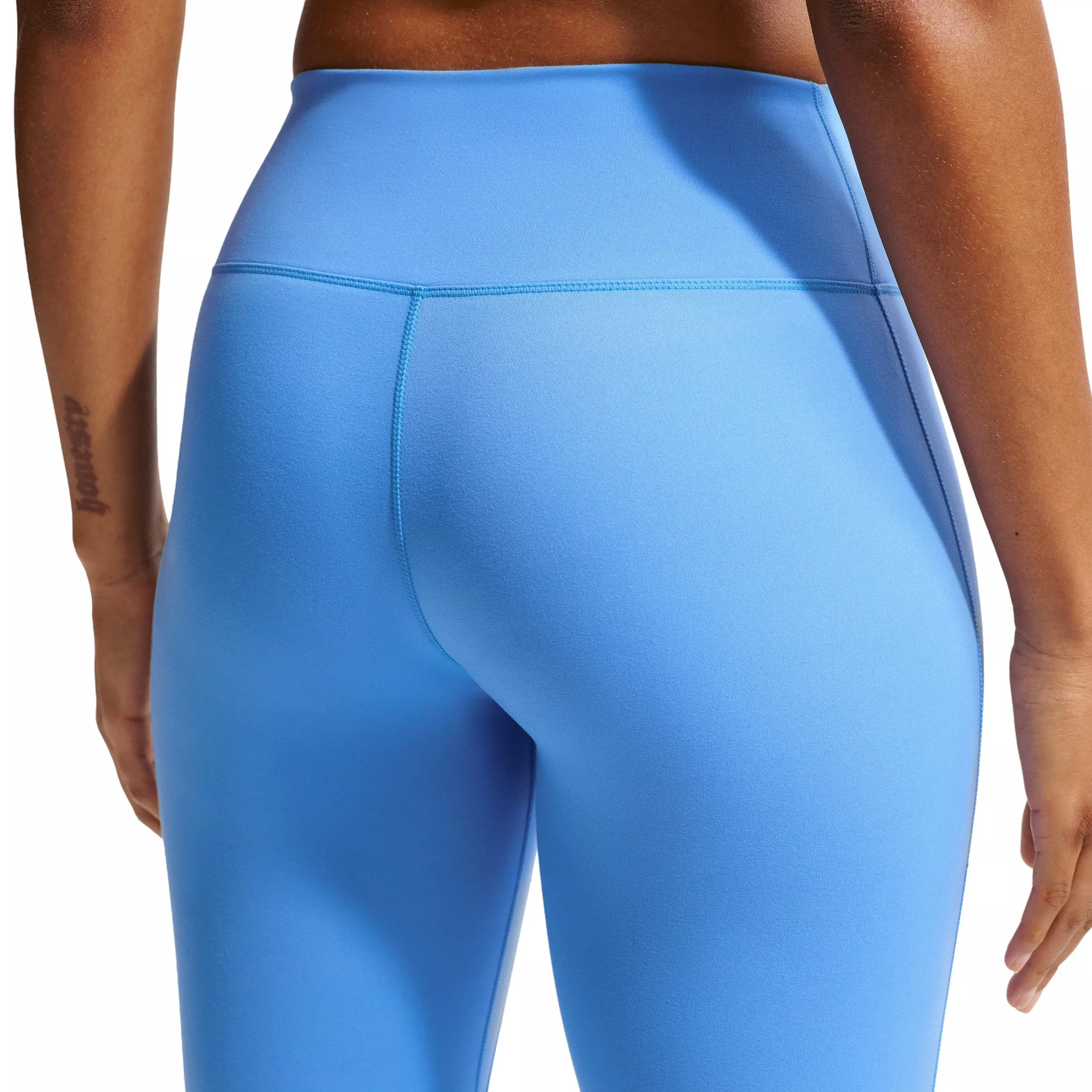 Nike Women's One Seamless Front High-Waisted Full-Length Leggings - Blue/White - BLUE/WHITE