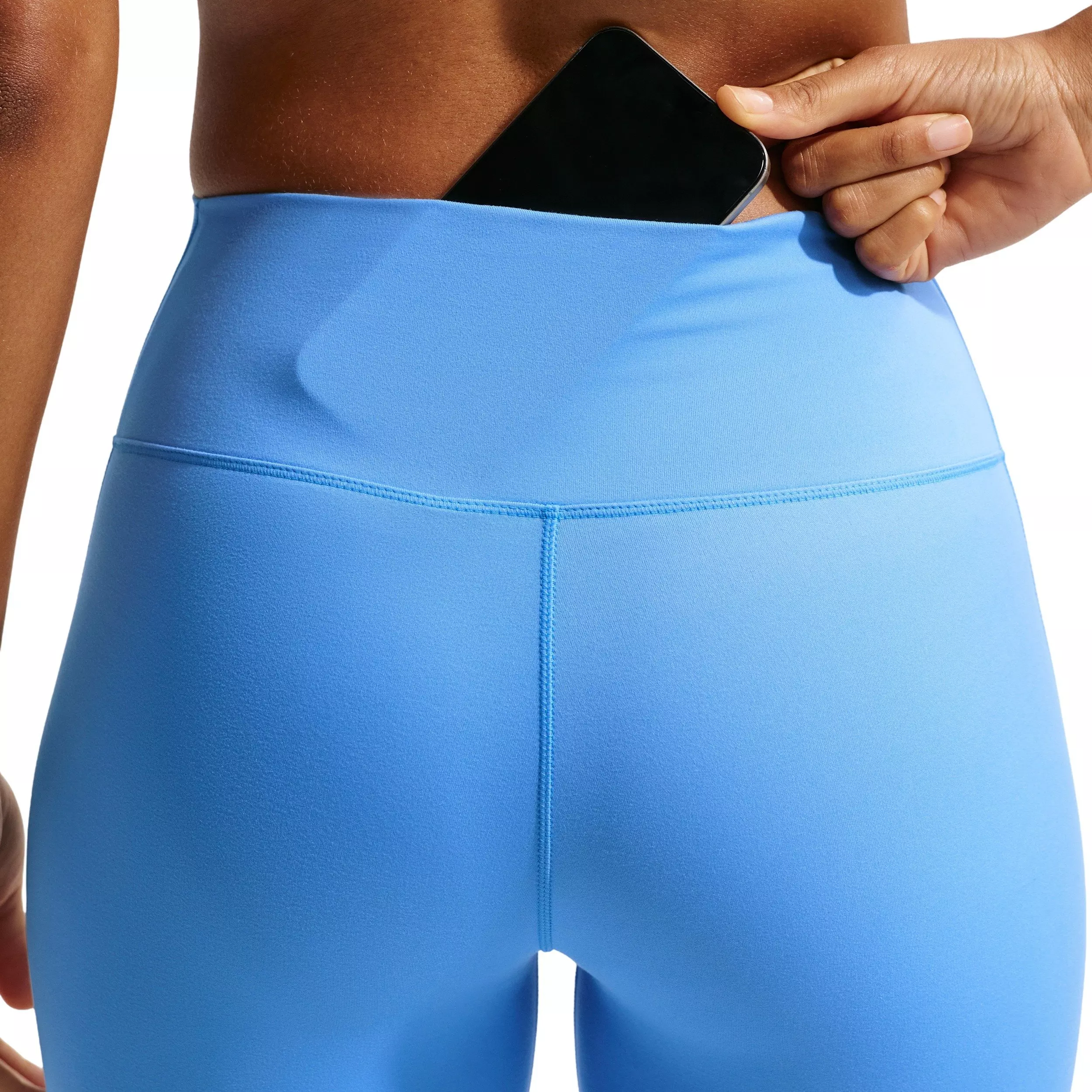 Nike Women's One Seamless Front High-Waisted Full-Length Leggings - Blue/White - BLUE/WHITE