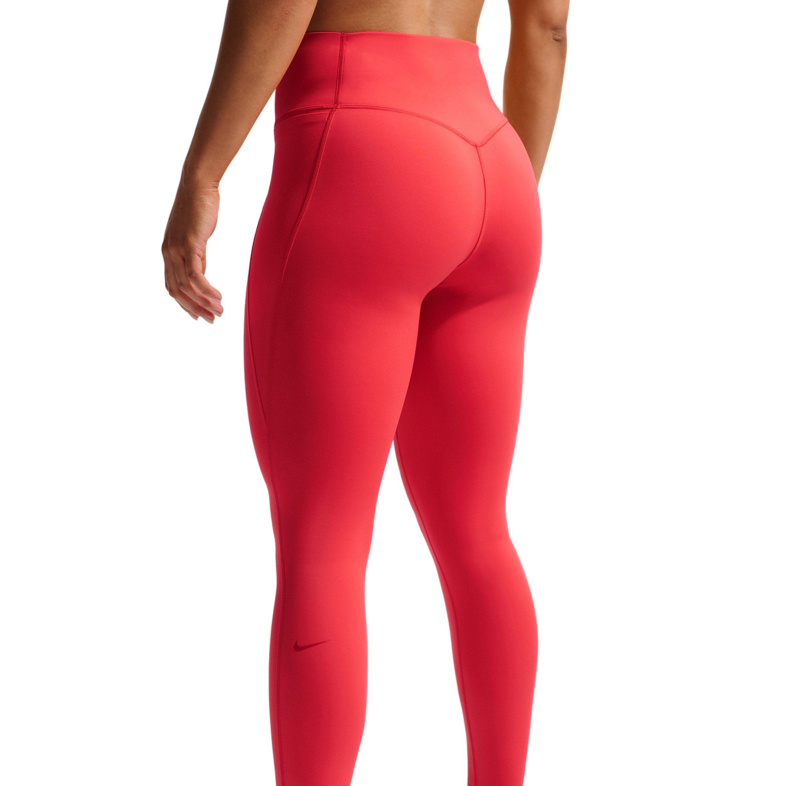Nike Women's Universa High-Waisted Full-Length with No Front Seam - Red - RED Thumbnail View 4