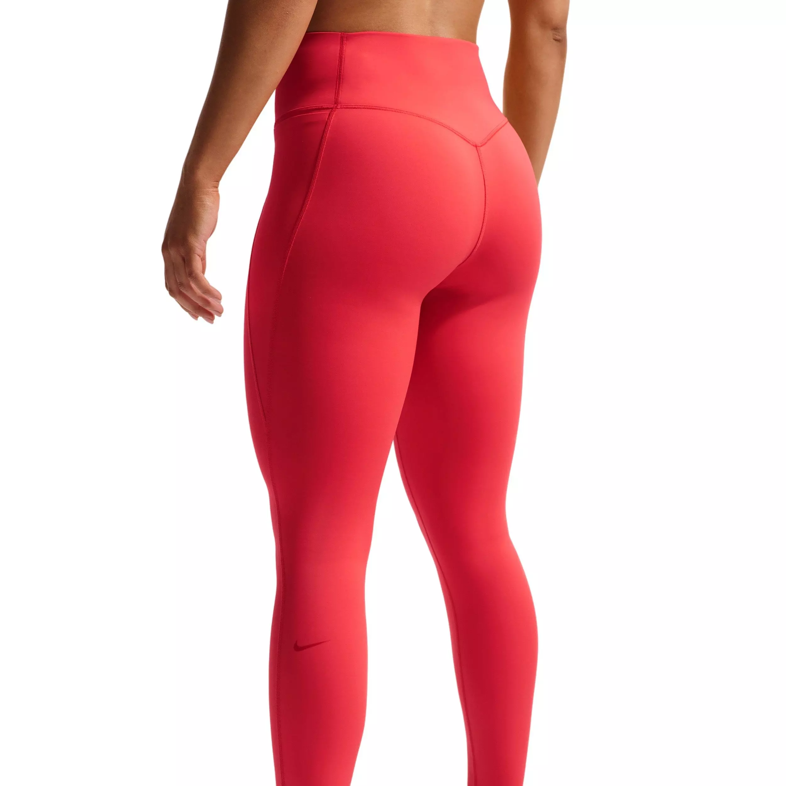 Nike Women's Universa High-Waisted Full-Length with No Front Seam - Red - RED