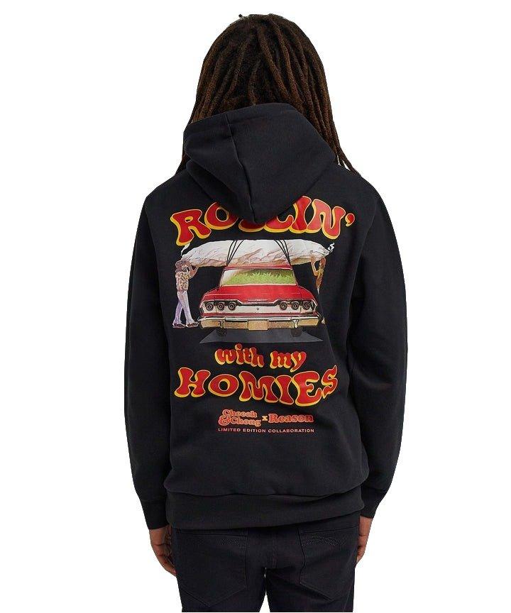 Reason Men's Cheech & Chong Rollin' With My Homies Hoodie - Black