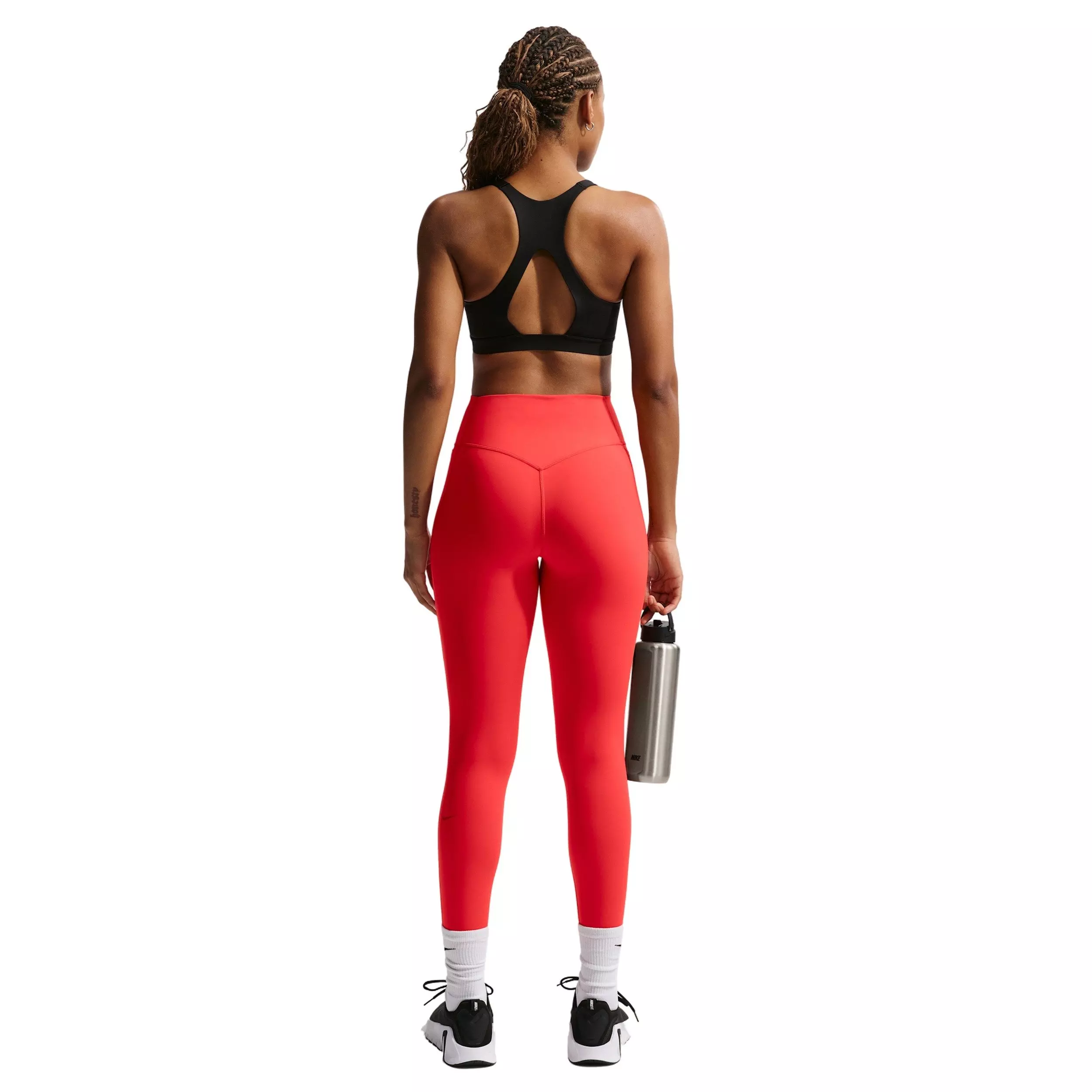 Nike Women's Universa High-Waisted 7/8 Leggings with No Front Seam - RED