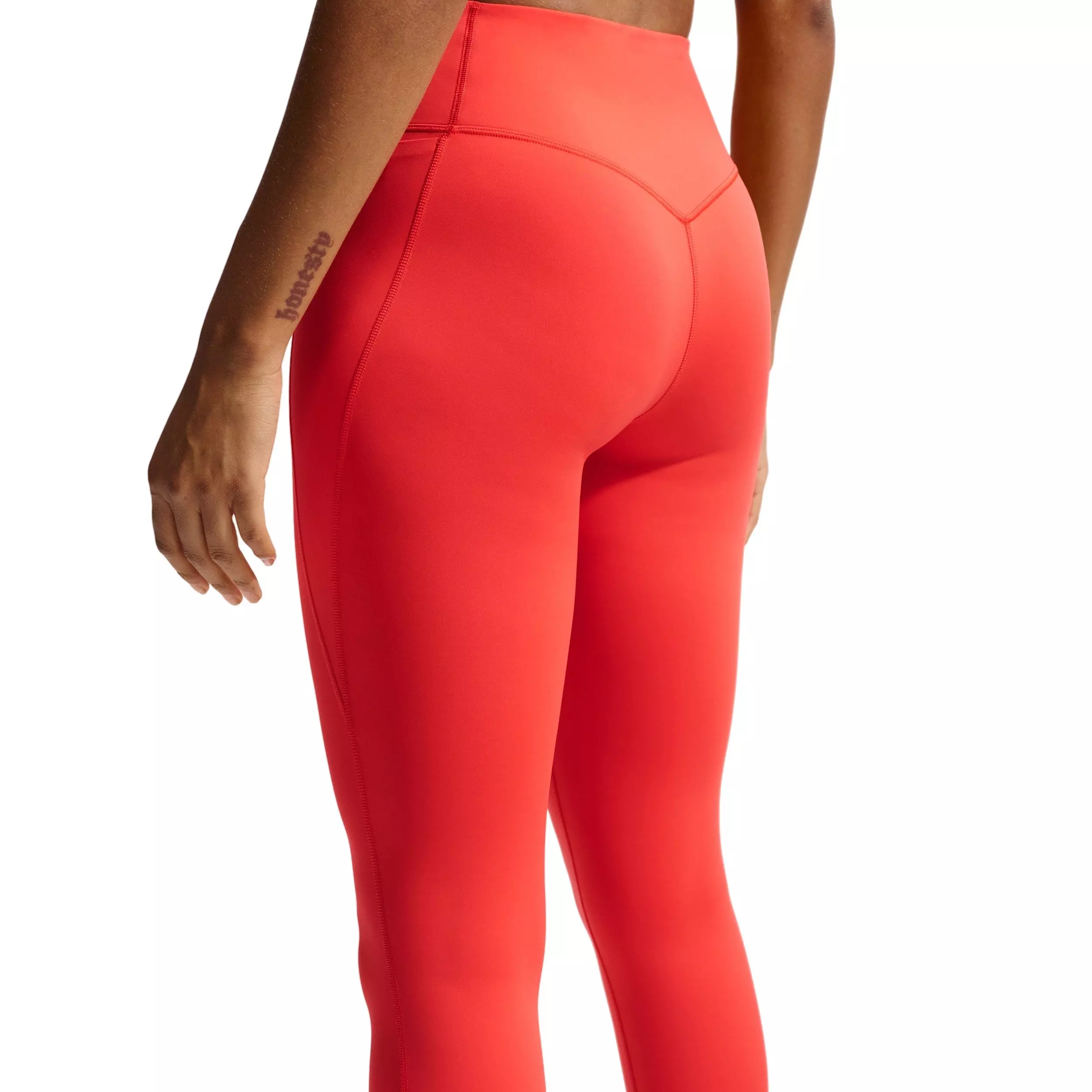 Nike Women's Universa High-Waisted 7/8 Leggings with No Front Seam - RED