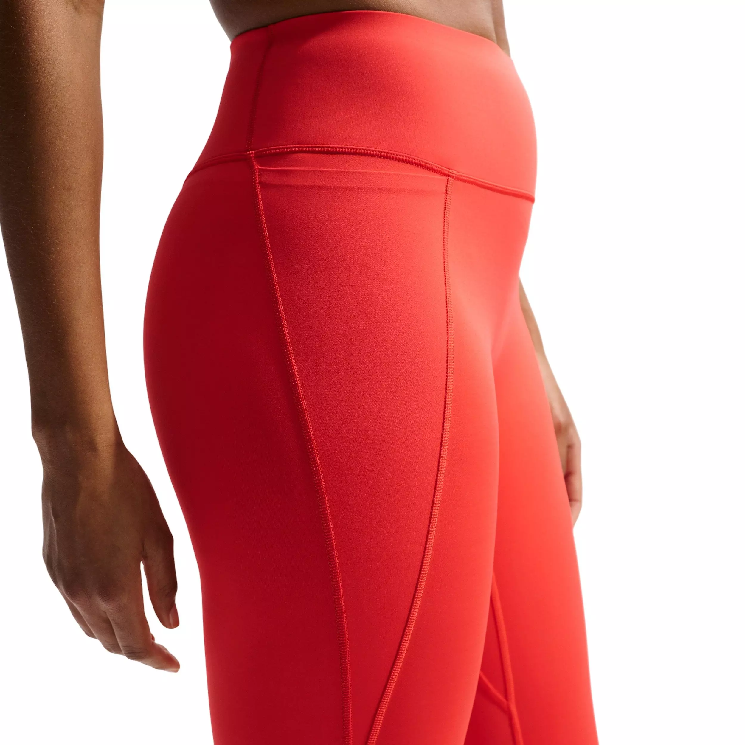 Nike Women's Universa High-Waisted 7/8 Leggings with No Front Seam - RED