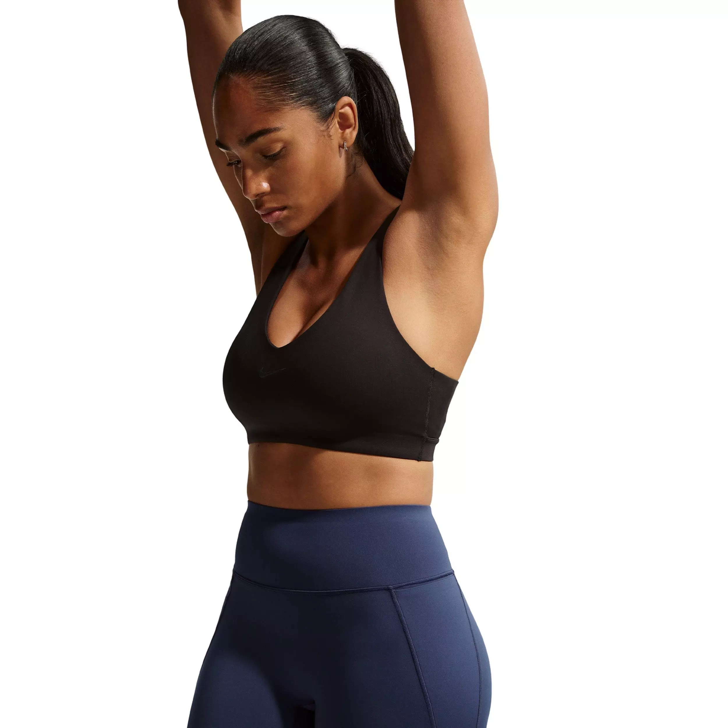 Nike Women's Universa High-Waisted 8" Biker Shorts with No Front Seam - NAVY