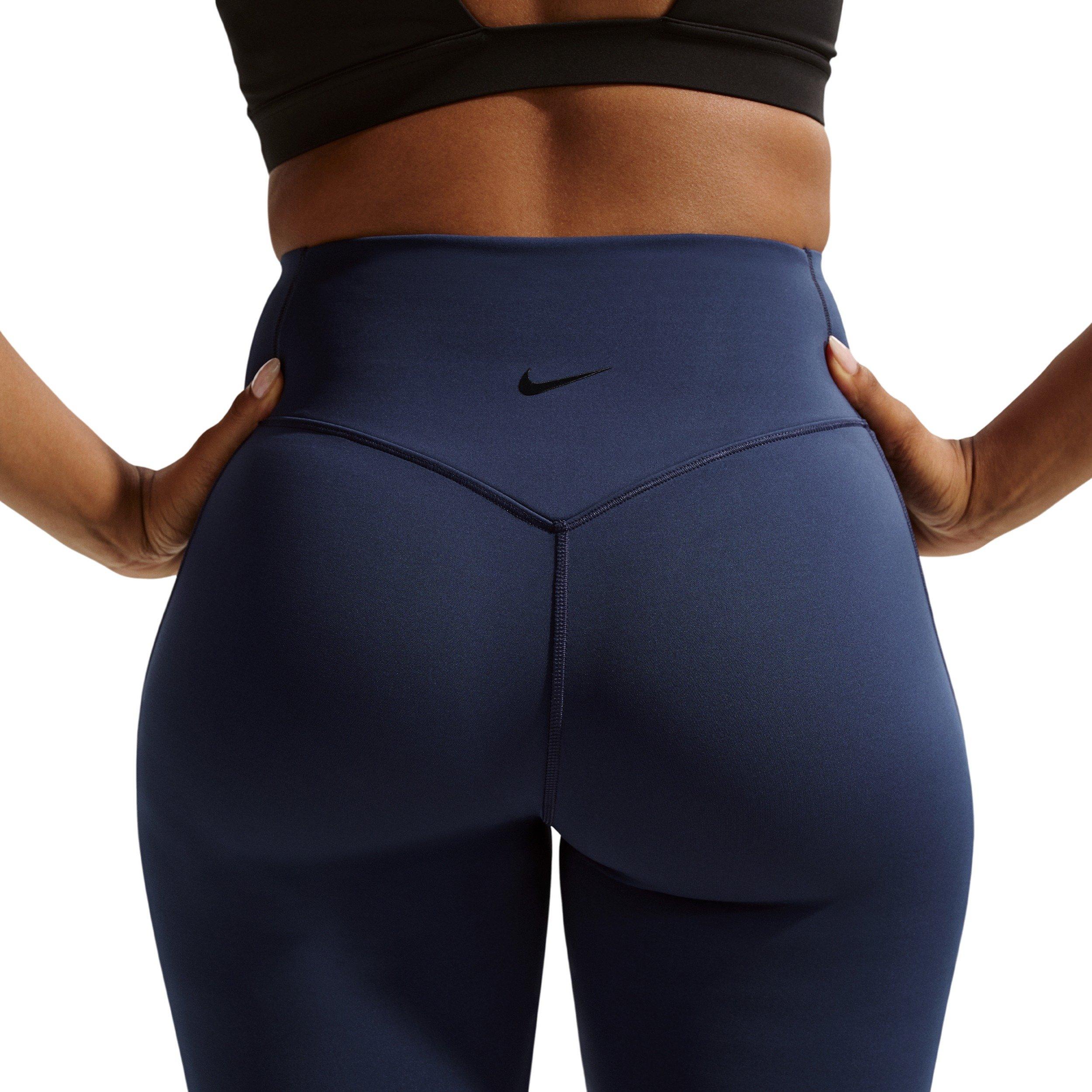 Nike Women's Universa High-Waisted 8" Biker Shorts with No Front Seam - NAVY Thumbnail View 4