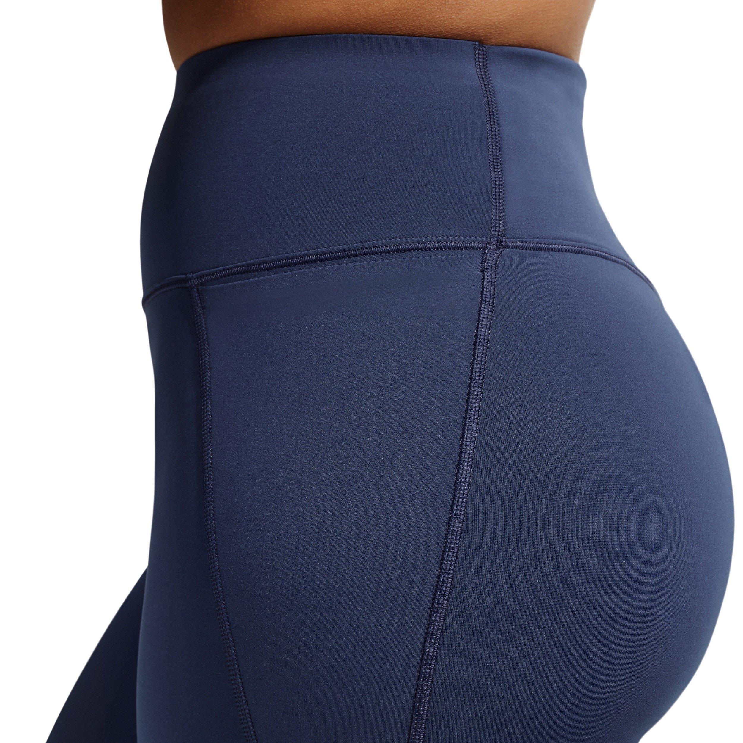 Nike Women's Universa High-Waisted 8" Biker Shorts with No Front Seam - NAVY Thumbnail View 7