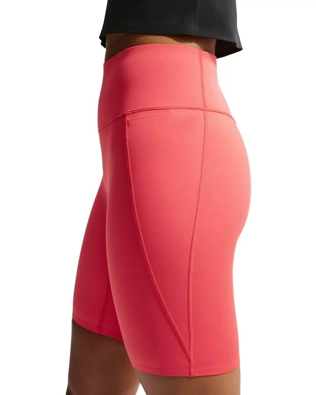 Nike Women's Universa High-Waisted 8" Biker Shorts with No Front Seam - RED