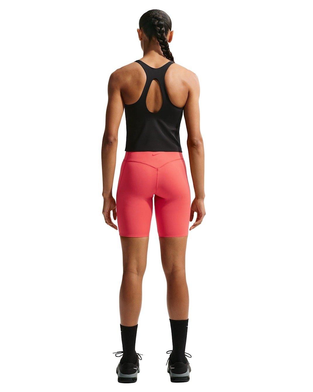Nike Women's Universa High-Waisted 8" Biker Shorts with No Front Seam - RED Thumbnail View 8