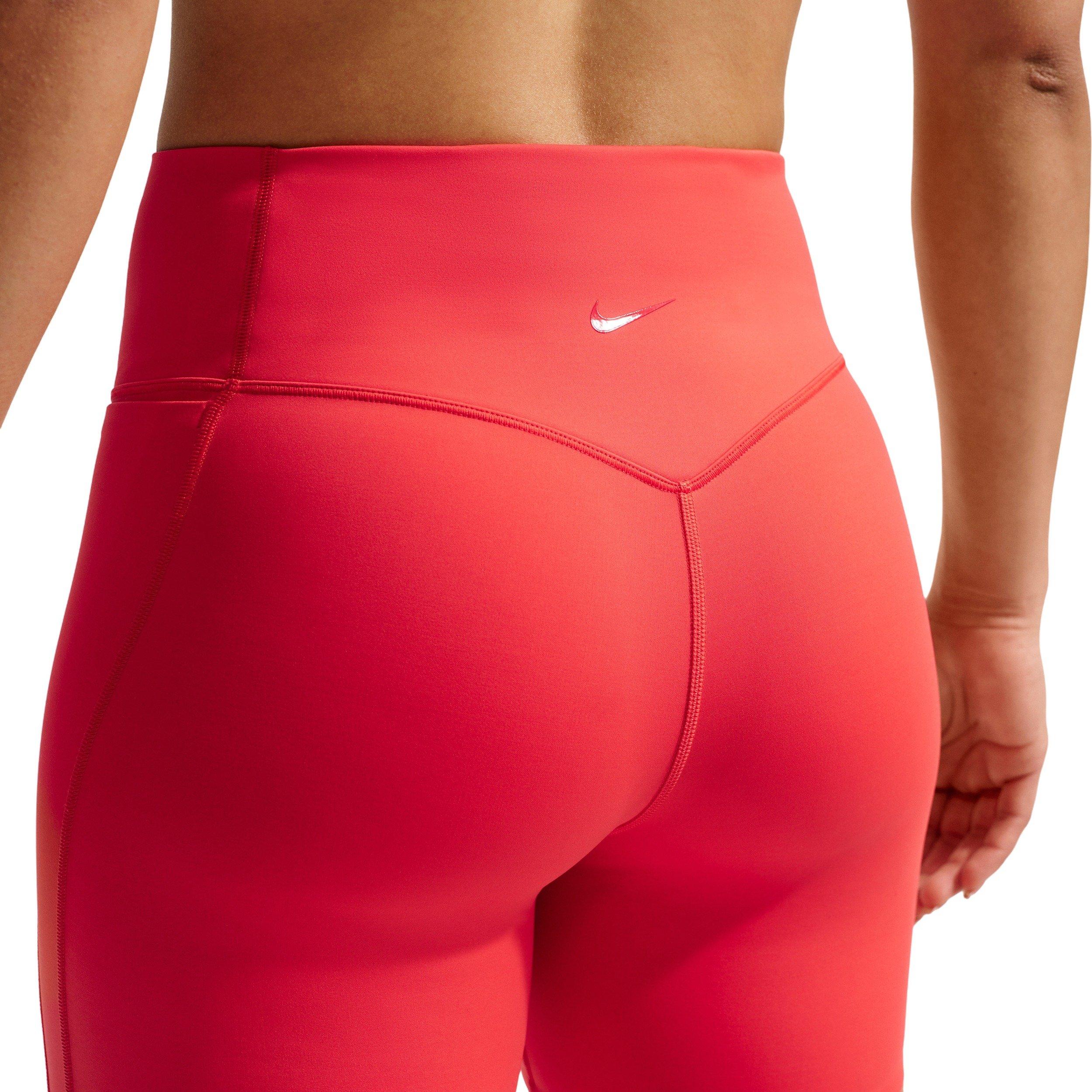 Nike Women's Universa High-Waisted 5" Biker Shorts with No Front Seam - Red - RED Thumbnail View 4