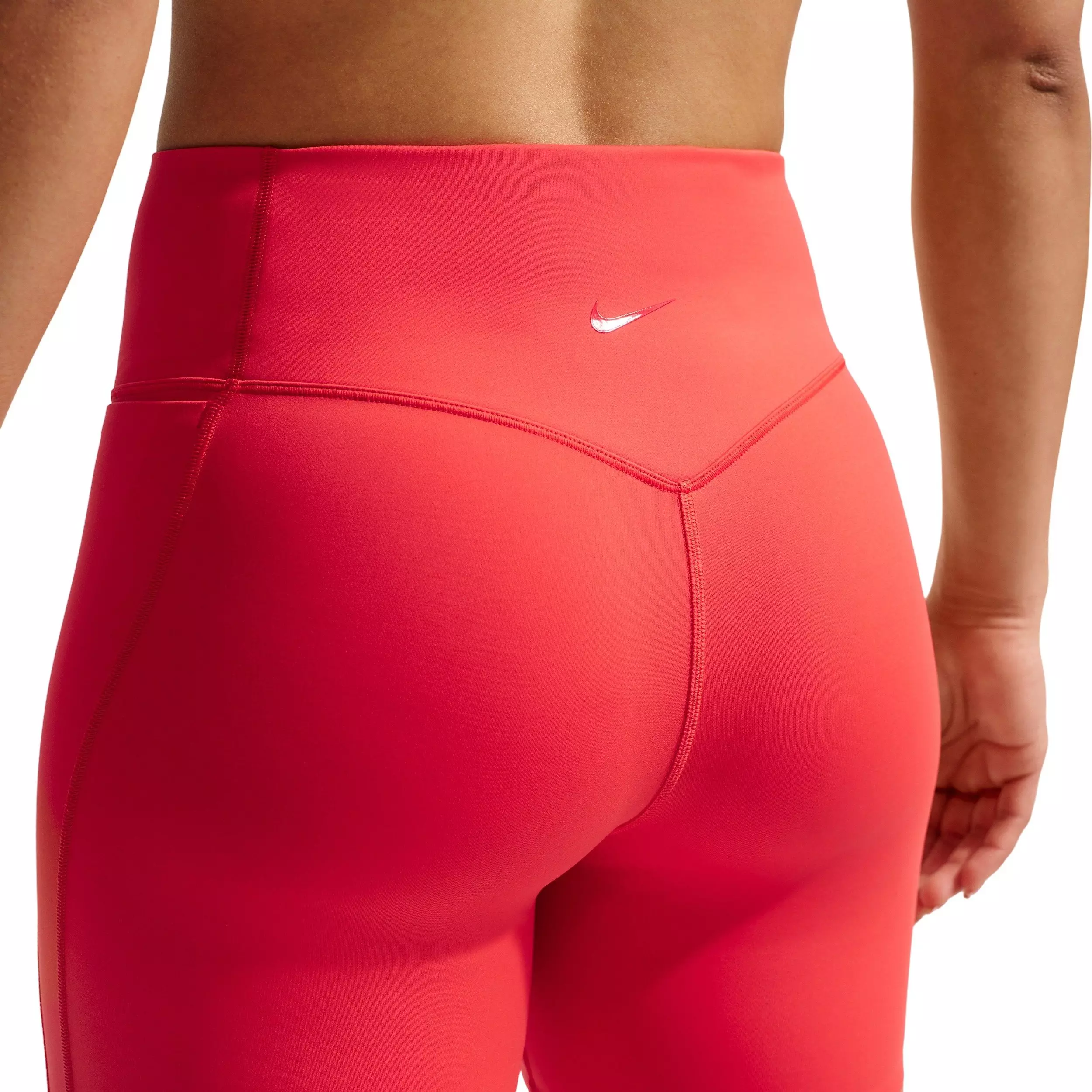 Nike Women's Universa High-Waisted 5" Biker Shorts with No Front Seam - Red - RED
